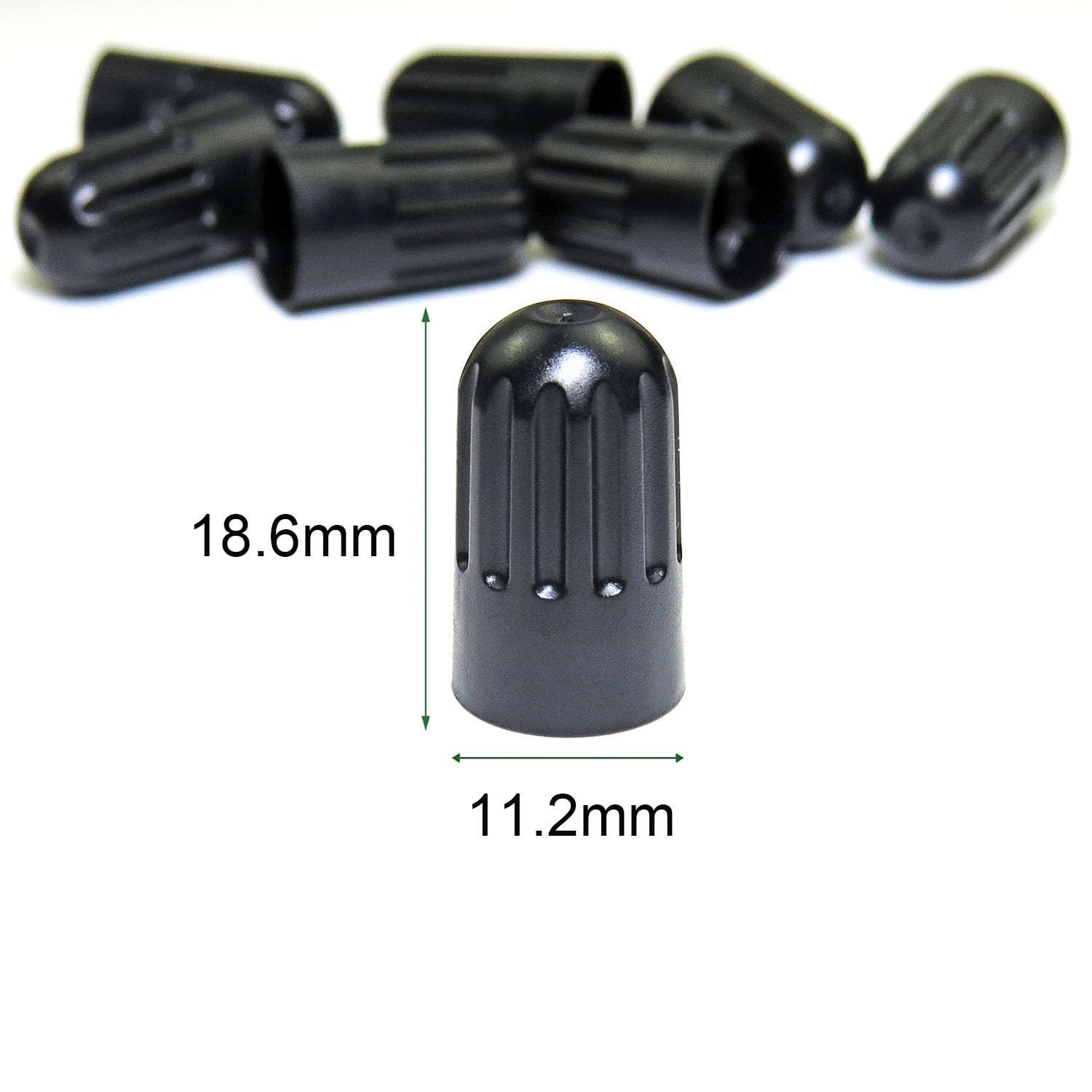 8 Pack Black Plastic Tire Valve Stem Caps Universal Long Air Valve Covers Black