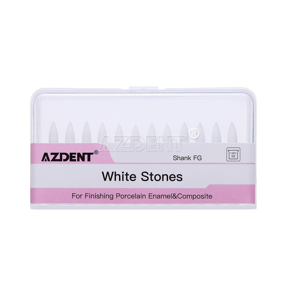 36pcs AZDENT Dental Flame White Stone Polishing FG Burs Abrasion Point Bur FL2