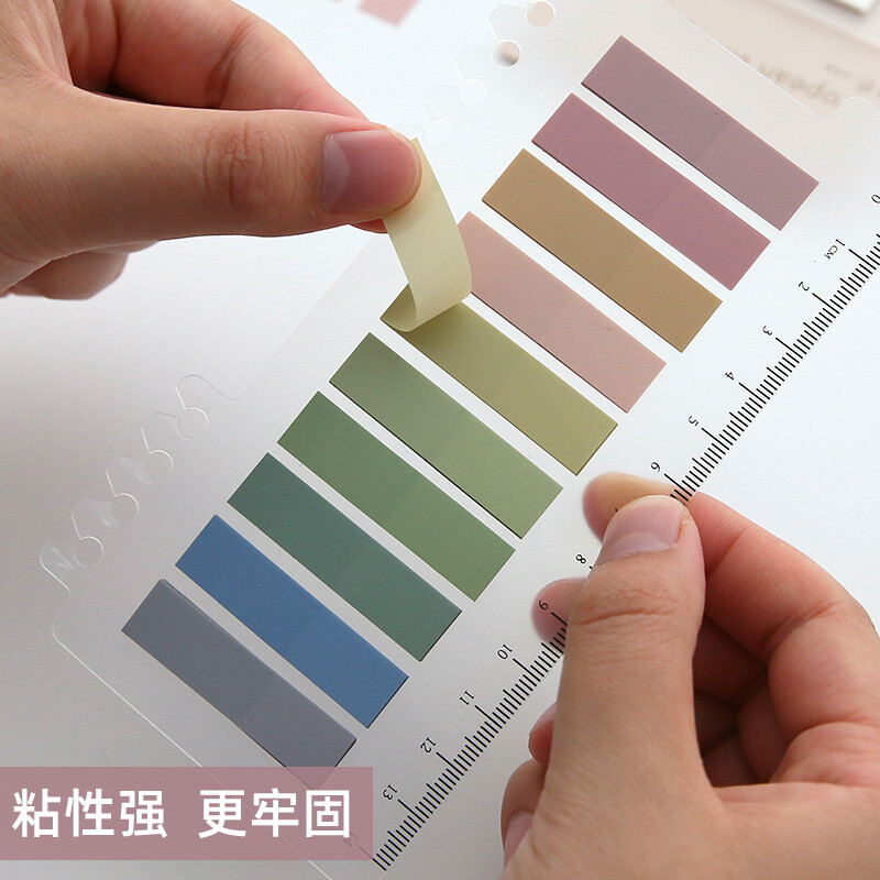 200pcs Page Markers Morandi Sticky Note Tabs Colored Book Flags Strip Index Tabs