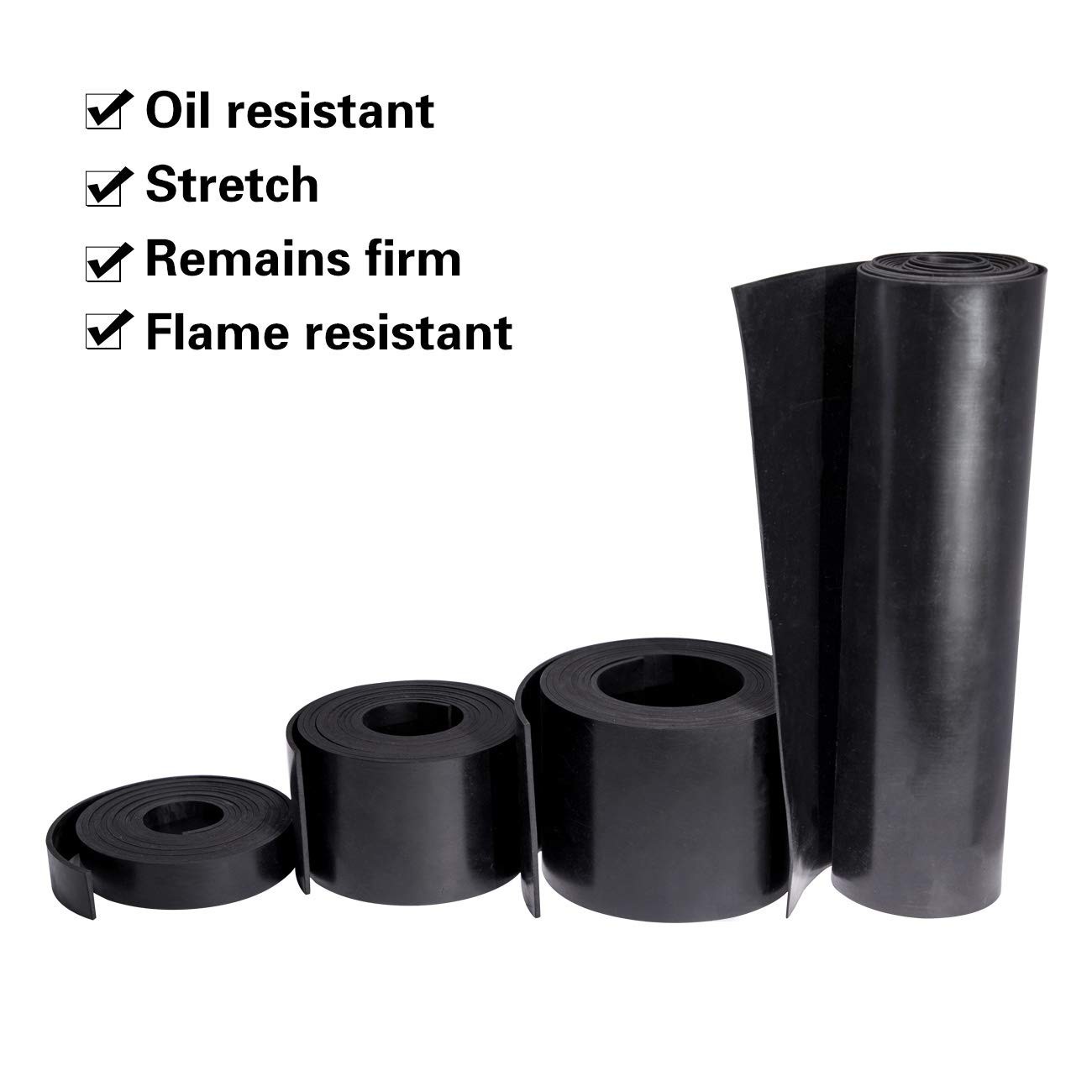 Solid Neoprene Rubber Strips Roll 1/8 .125 inch Thick X 1 inch Wide X 10 Feet…