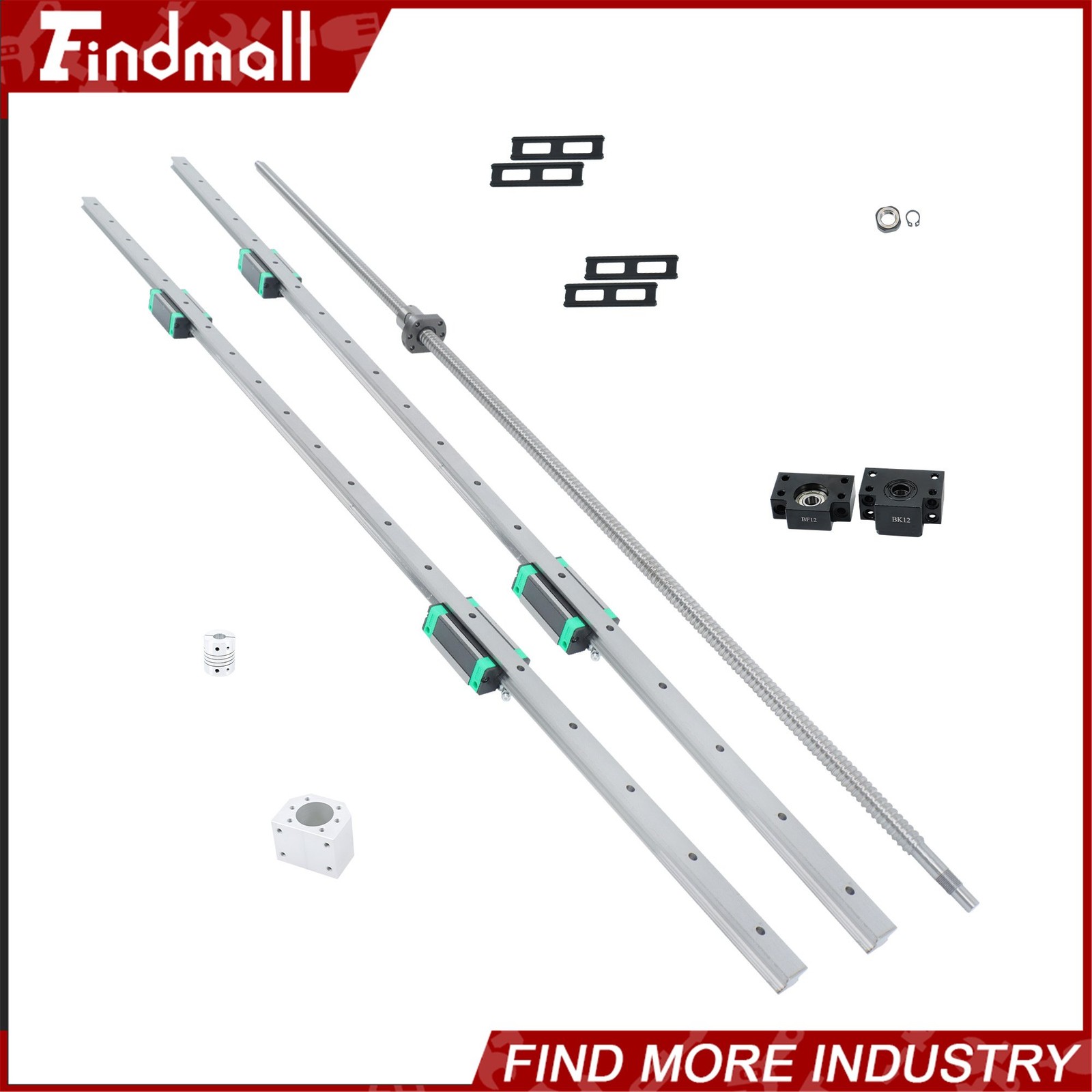 Findmall Precision HGR20-1200mm Rail Pair SFU1605 Screw Kit for CNC Machines