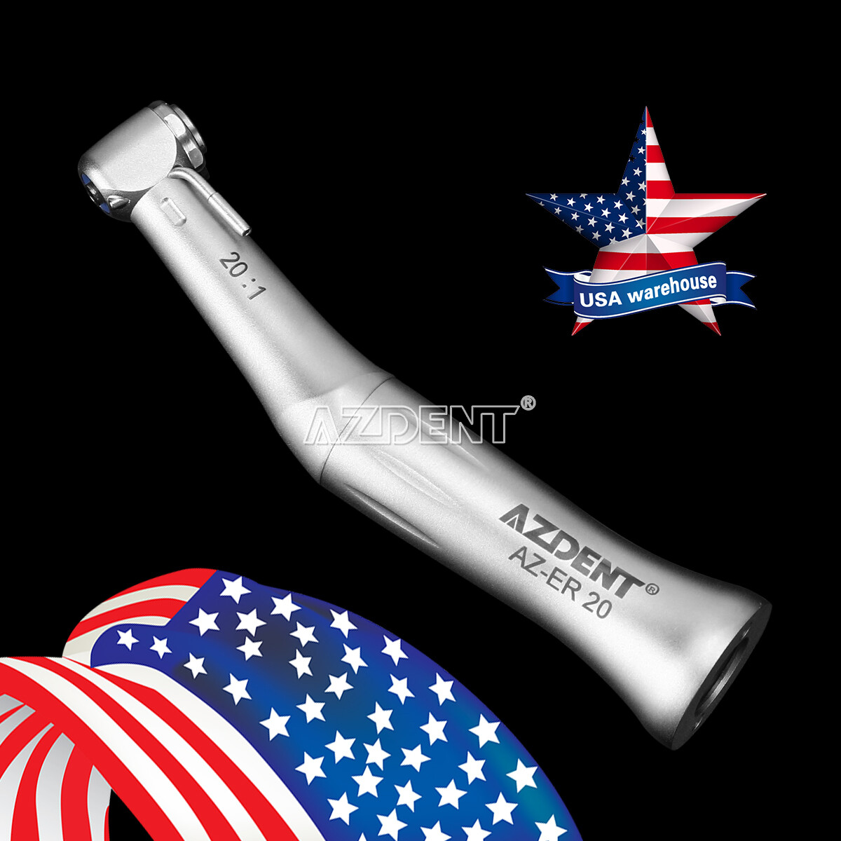 AZDENT Dental Implant 20:1 Reduction Contra Angle Push Button Surgical Handpiece