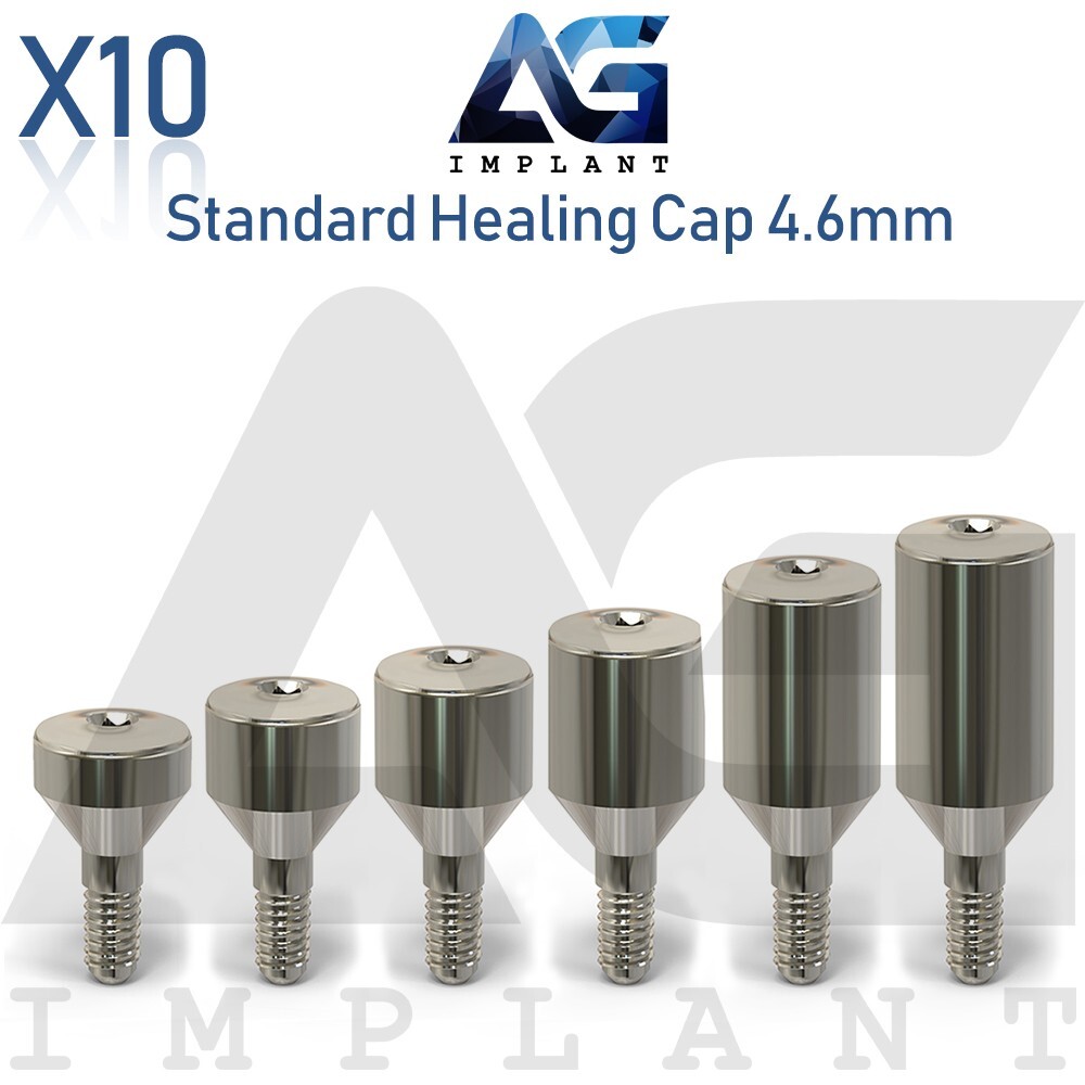 10 Standard Healing Cap Abutment 4.6mm Titanium For Dental Hexagon 2.42mm
