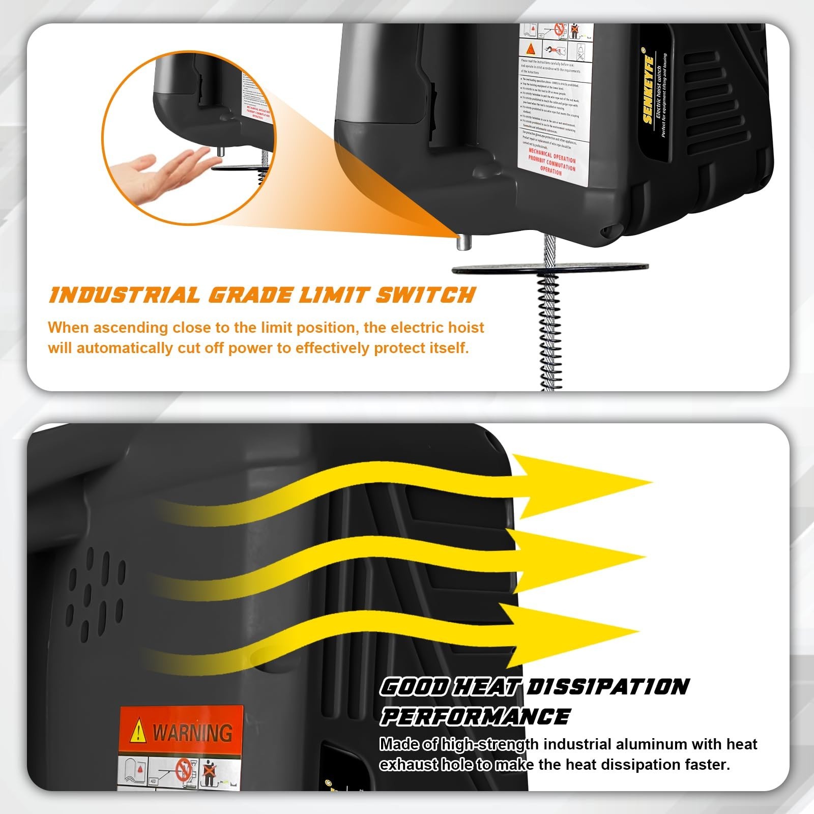 Power Electric Portable Hoist Winch 1100LBS, 3 in 1 Electric Cable Hoist 110V…