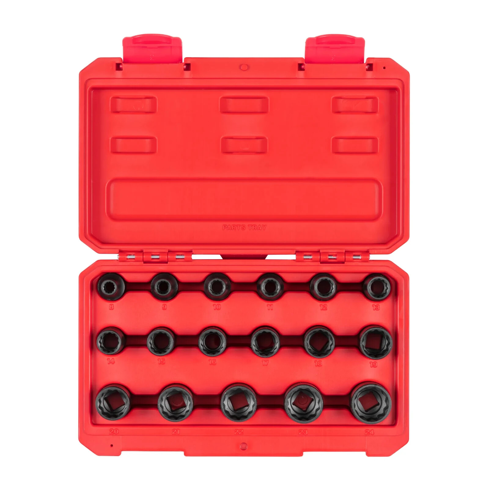 TEKTON 1/2 Inch Drive 12-Point Impact Socket Set, 17-Piece (8 – 24 mm)