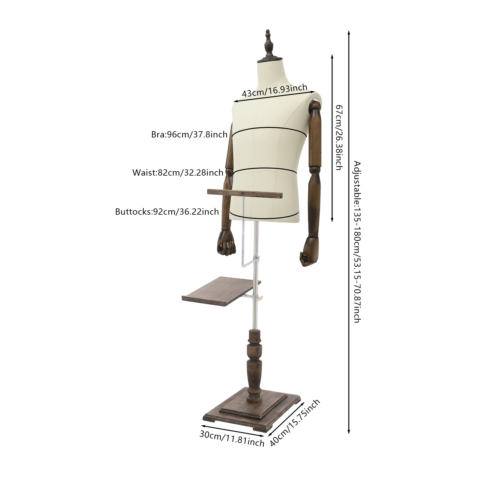 Male Clothing Display Rack Store Male Clothing Display Props Height Adjustable