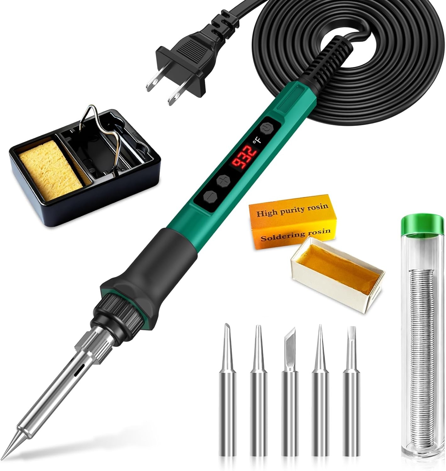 Soldering Iron Kit, 70W Soldering Gun with LED Digital Display, Adjustable Tempe