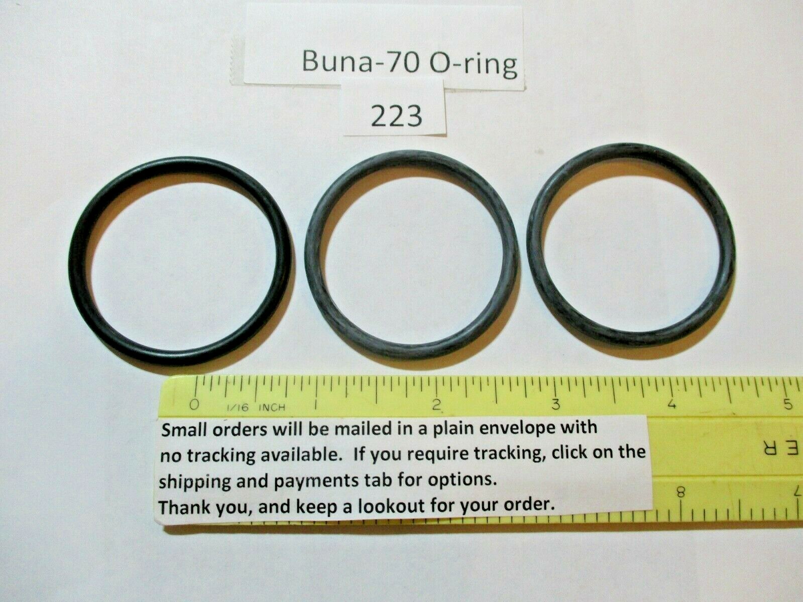 223 O-ring 1-5/8″ ID x 1-7/8″ OD x 1/8″ thick. Buna-70. Quan 3.