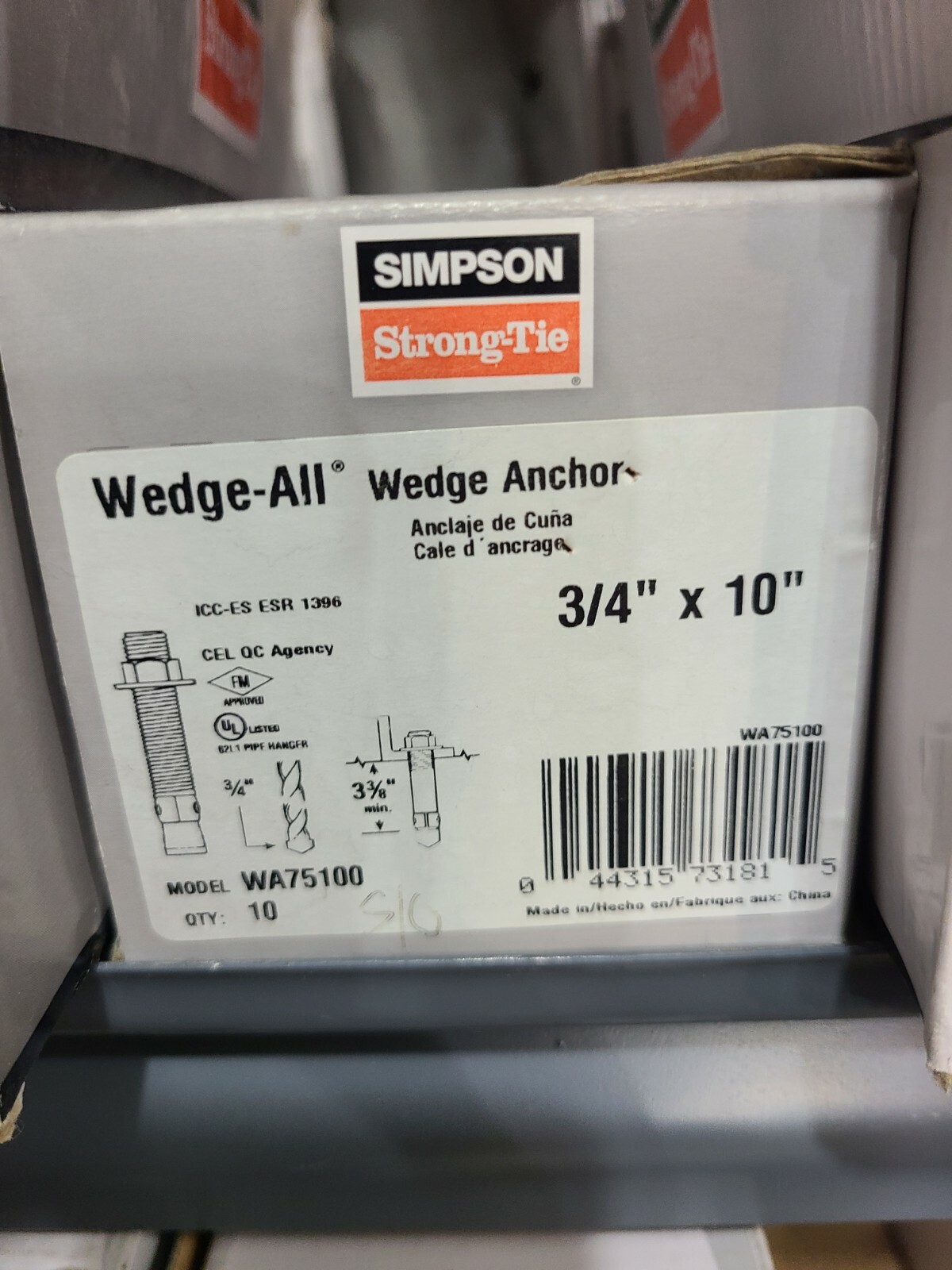 SIMPSON STRONG-TIE Wedge Anchors RedHead ~ BRAND NEW ~ FREE SHIPPING