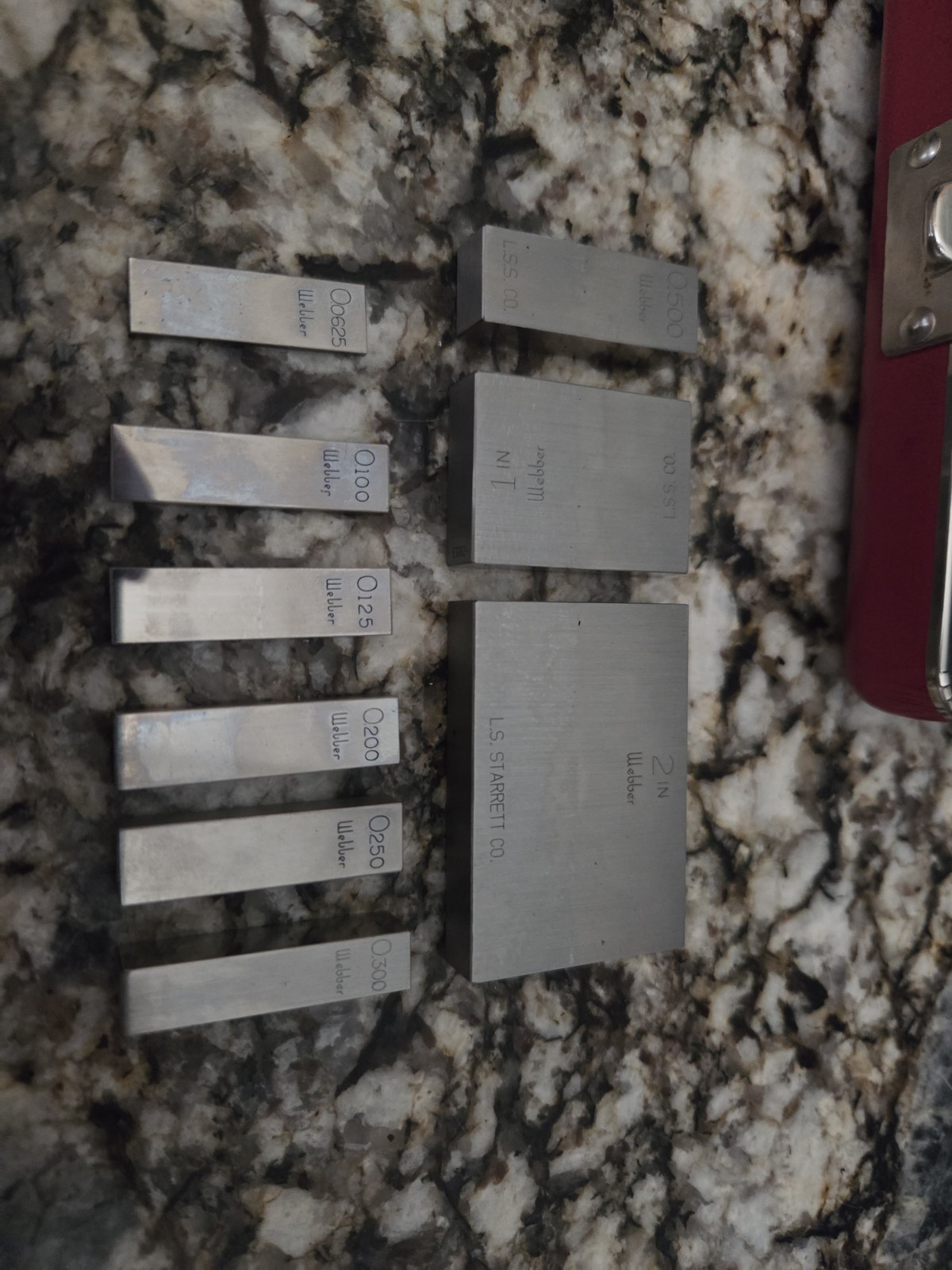 Starrett Webber Steel Rectangular Gage Block Set 1in 2in 0.0625in Case
