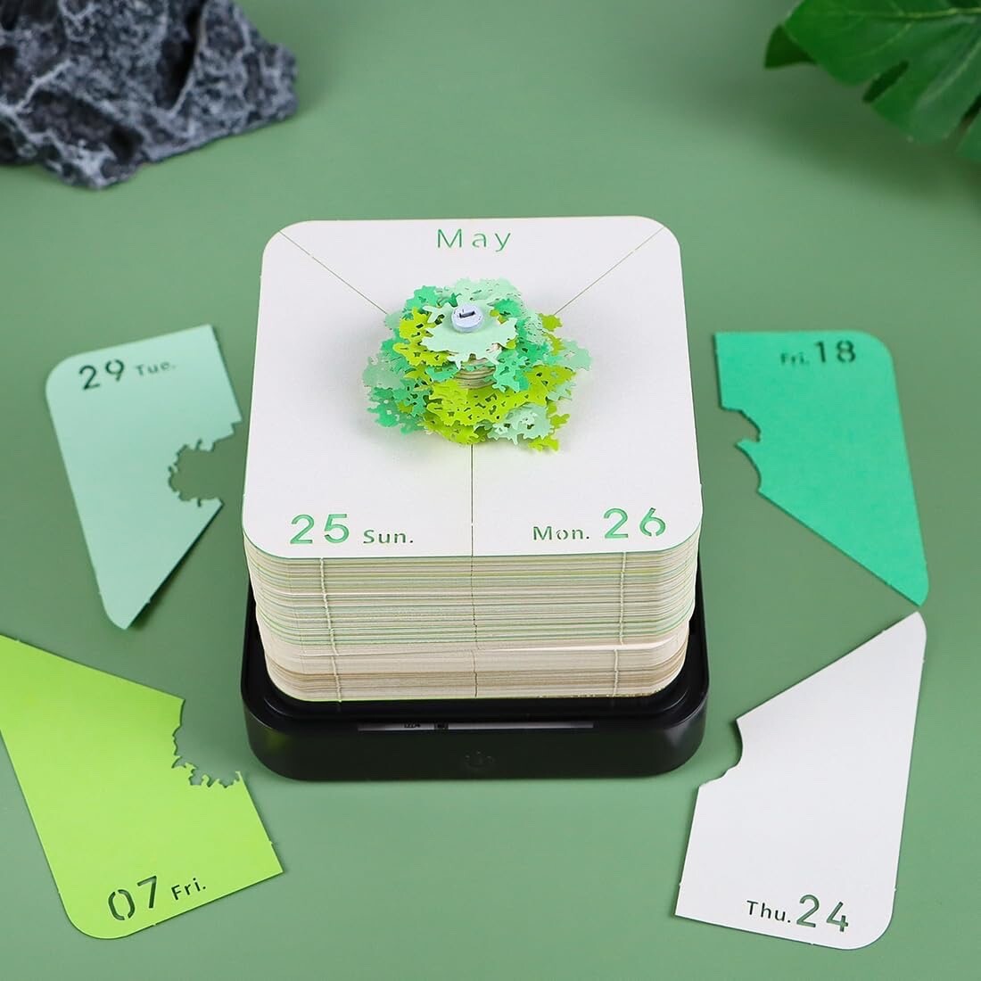 3D Art Calendar Memo Pad 2024, Creative Time Piece Calendar Sakura Tree Rip Away