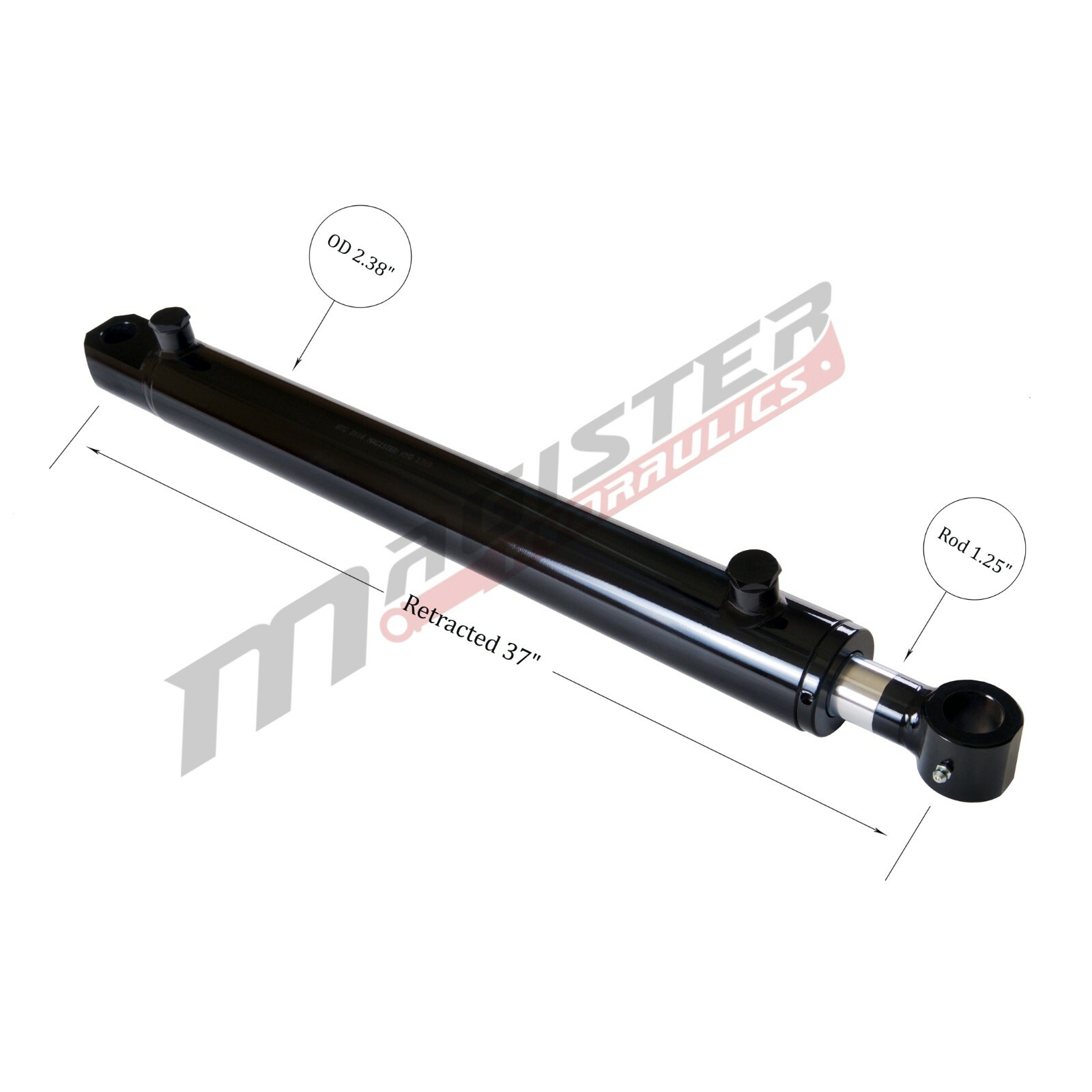 Hydraulic Cylinder Welded Double Acting 2″ Bore 28″ Stroke Tang 2×28 WTG NEW