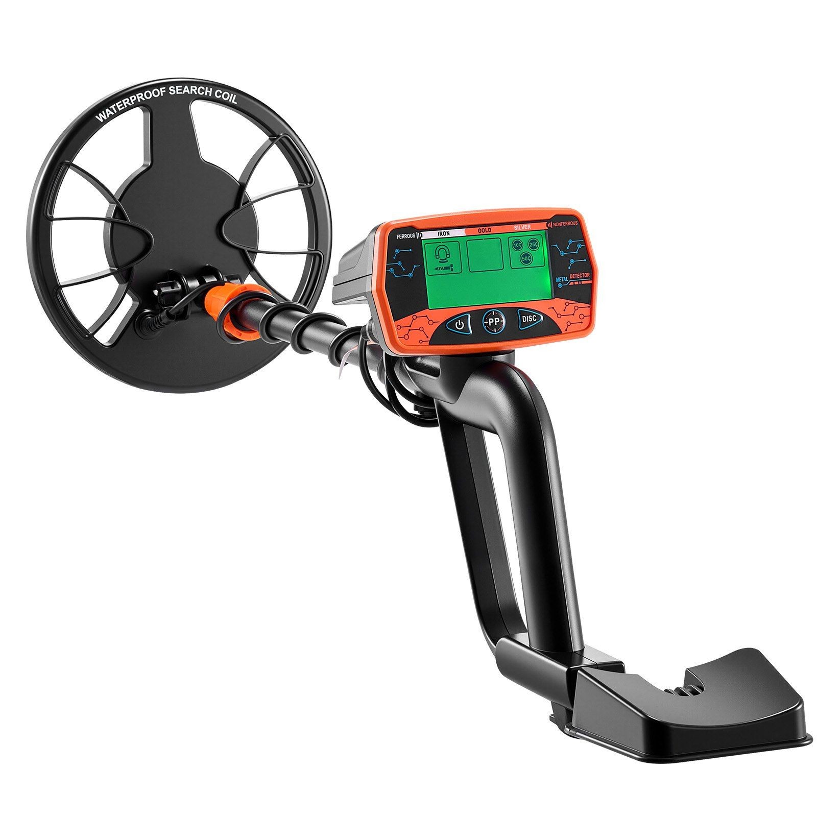 Lightweight 8″ Metal Detector: IP68 Rated, 5.8kHz, Sun-Readable FSTN Display