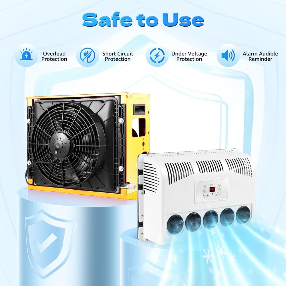 12V 12000 BTU Truck Cab Air Conditioner Split AC For Semi Trucks Bus RV Caravan