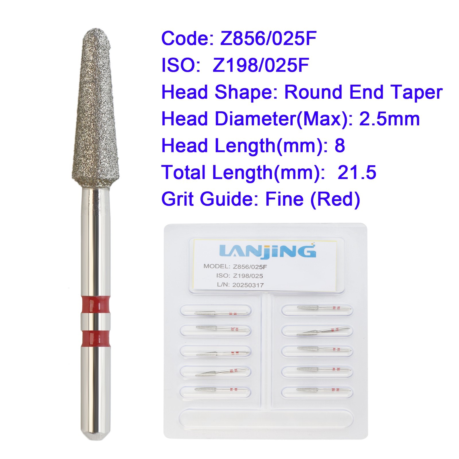 Zirconia Diamond Burs Dental FG High Speed Burr Football Round Fine Medium Grit