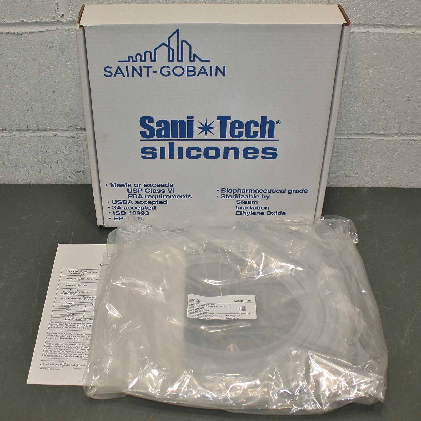 Sani-Tech Ultra Platinum Cured Silicone Tubing, 1/2″ x 9/16″ x 25ft, Bulk Hose