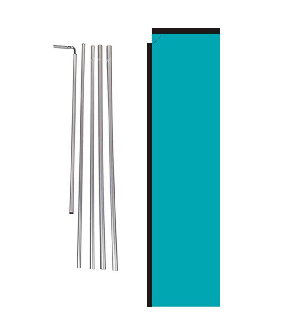 Solid Teal Colored 15′ Advertising Rectangle Feather Banner Flag w/ pole+spike