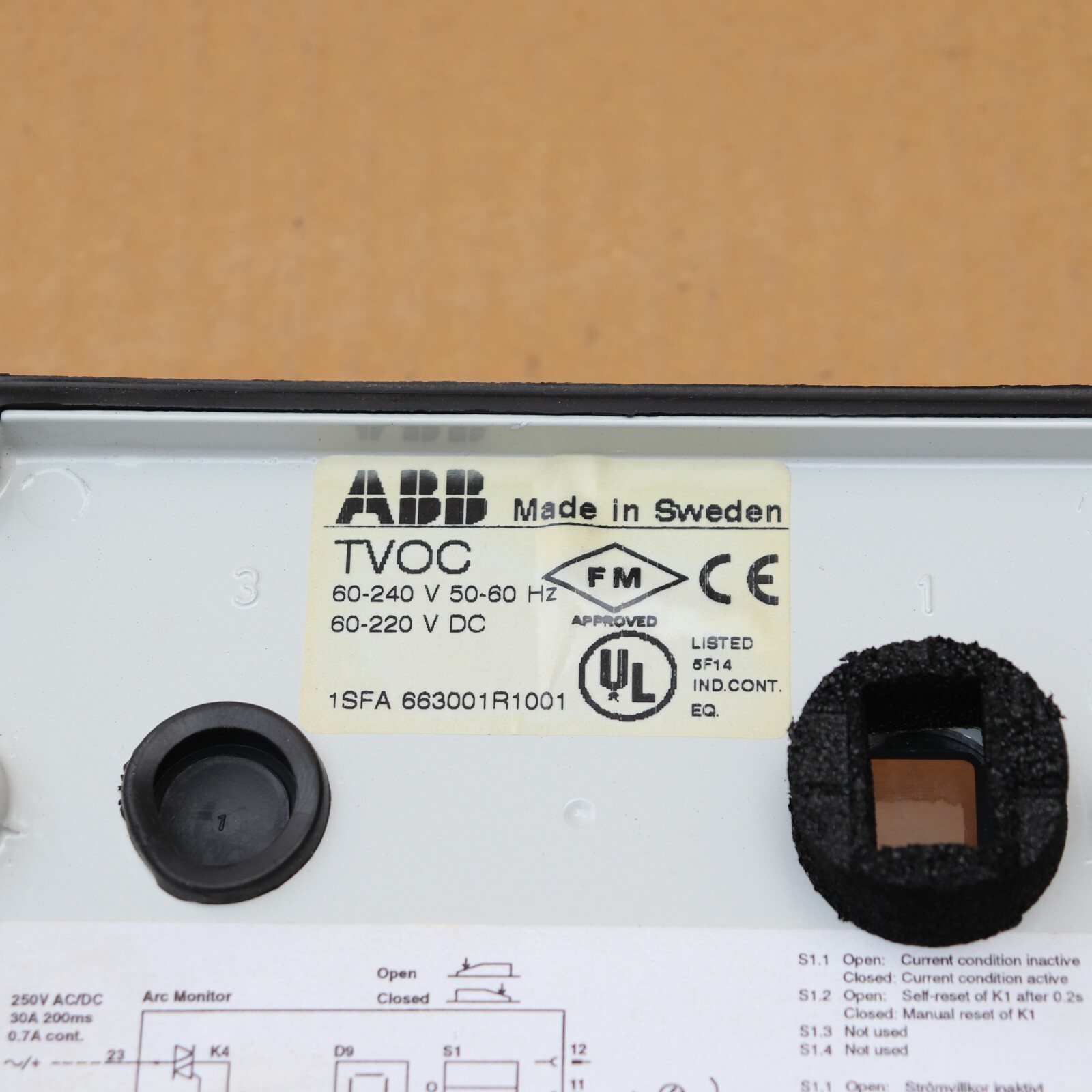 ABB TVOC ARC GUARD SYSTEM 1SFA663001R1001