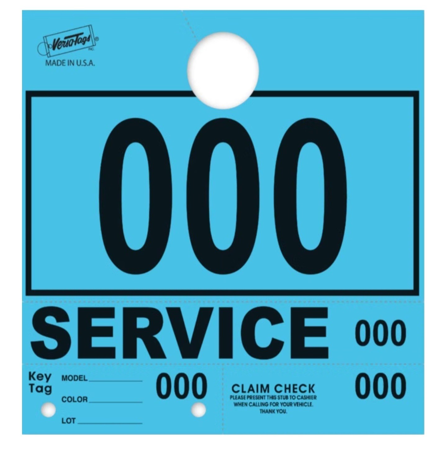 Service Dispatch Numbers RL78 Style Mirror Hang Tags Numbered (Blue, 000-999)