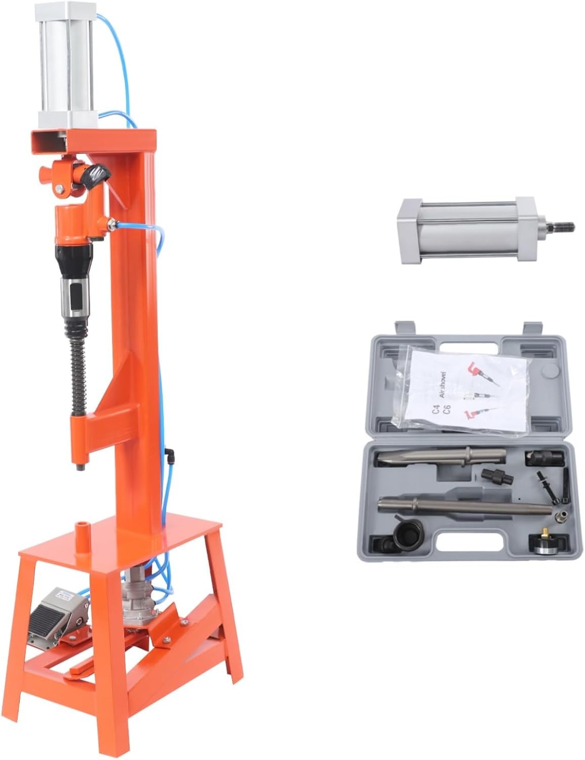 Pneumatic Shovel Brake Pad Riveting Machine Tool Kit with Case 0.3MPa-0.35MPa