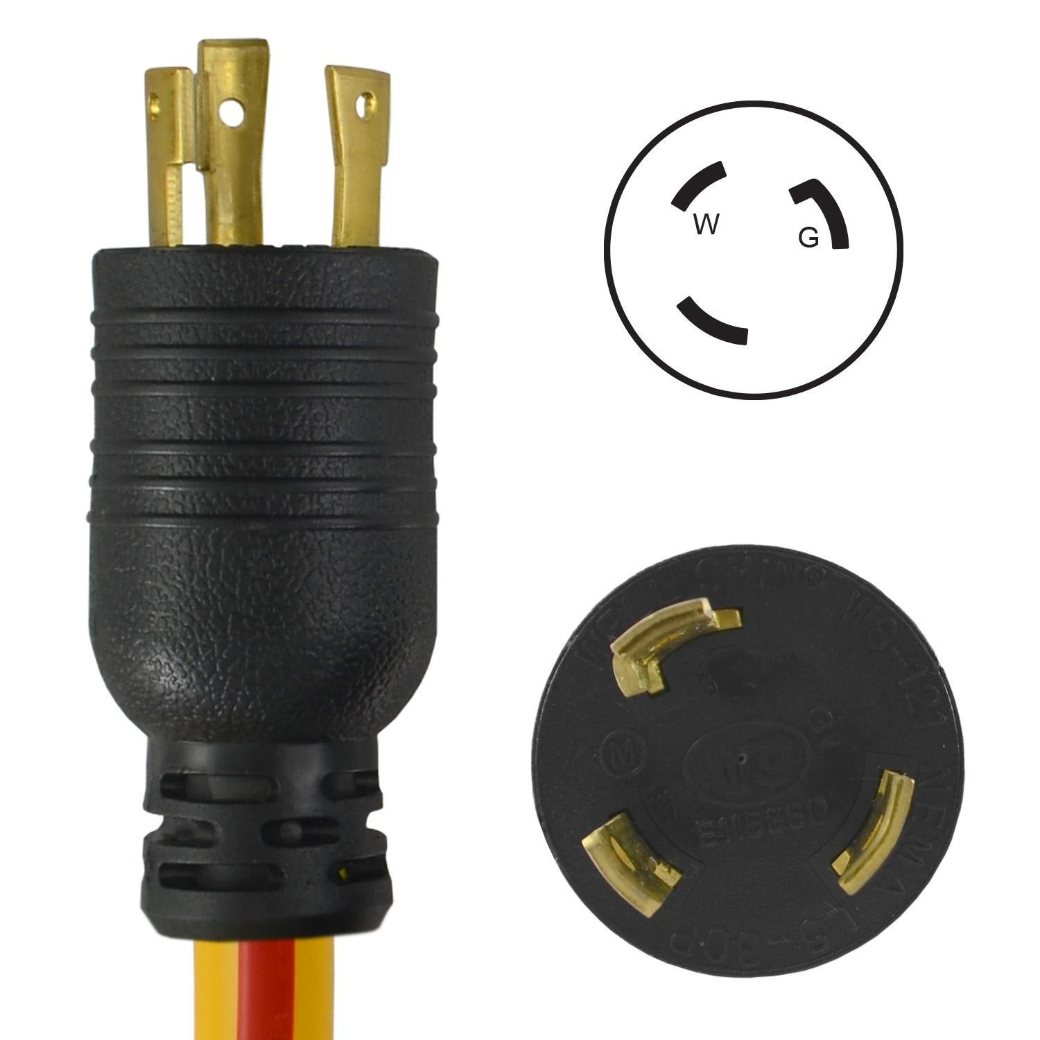 Conntek 25FT 30 Amp Generator Extension Cord NEMA L5-30P/L5-30R Twist Locking
