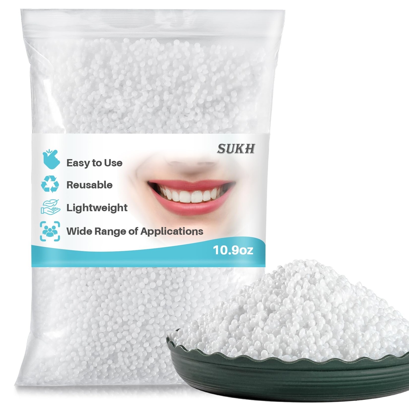 Sukh 10.9oz Moldable False Teeth Beads Thermoplastic Tooth Repair Kit