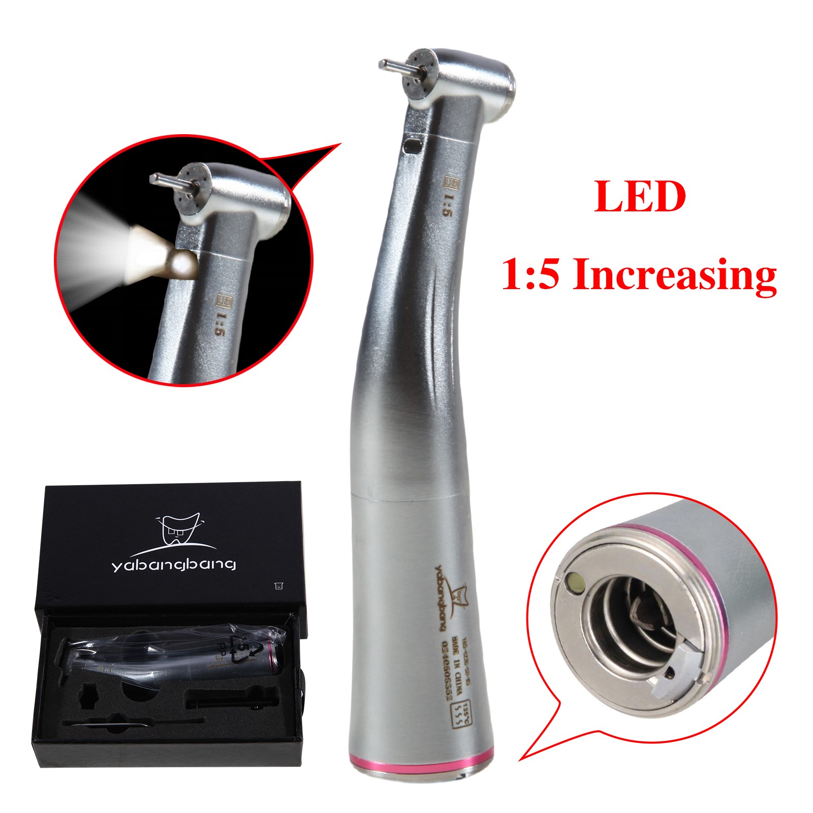 Dental Wireless Electric Hygiene Prophy Handpiece +2Pcs Universal Prophy Angles