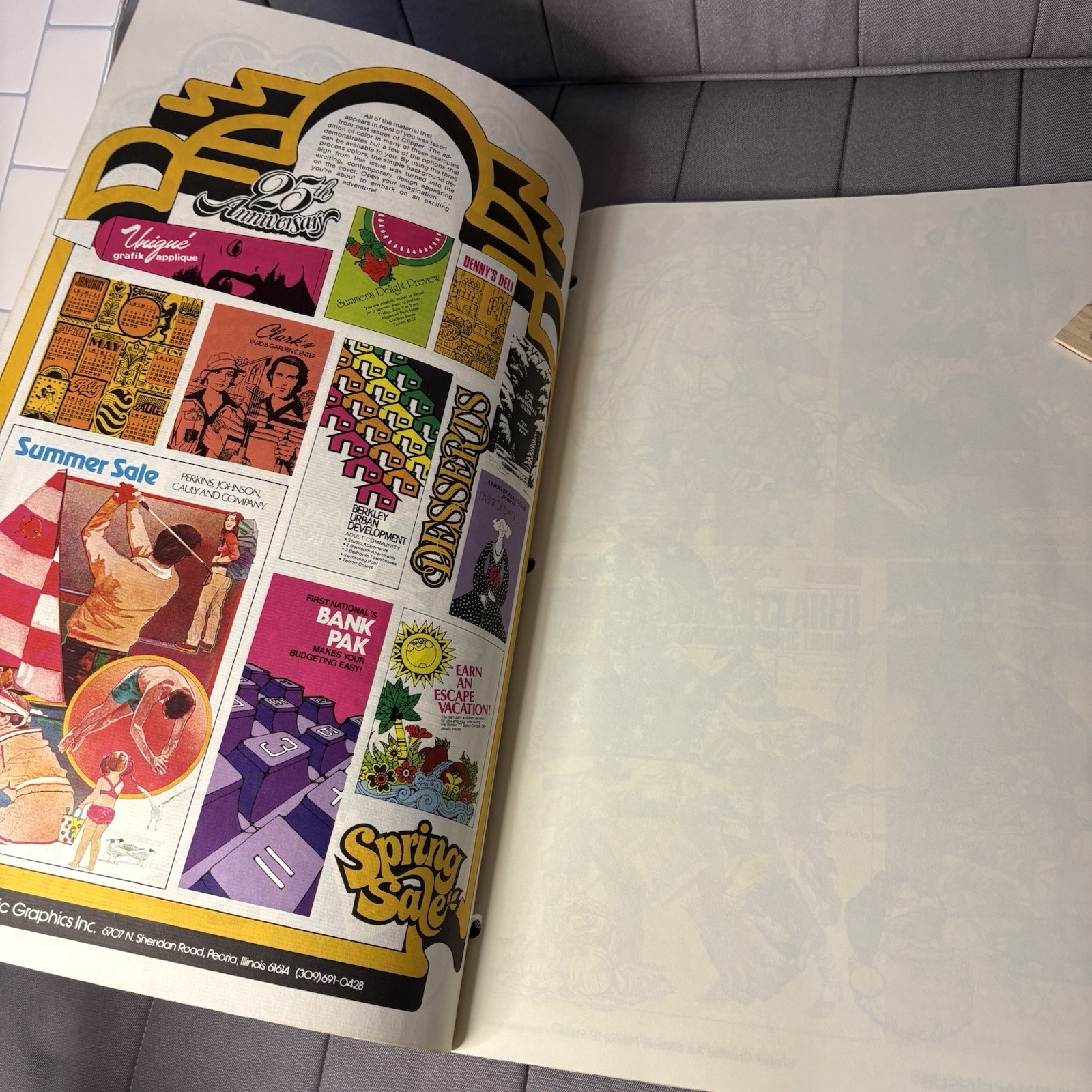 1970s Graphic Clipper Creative Arts Special Sample Issue Color Large Clip Art
