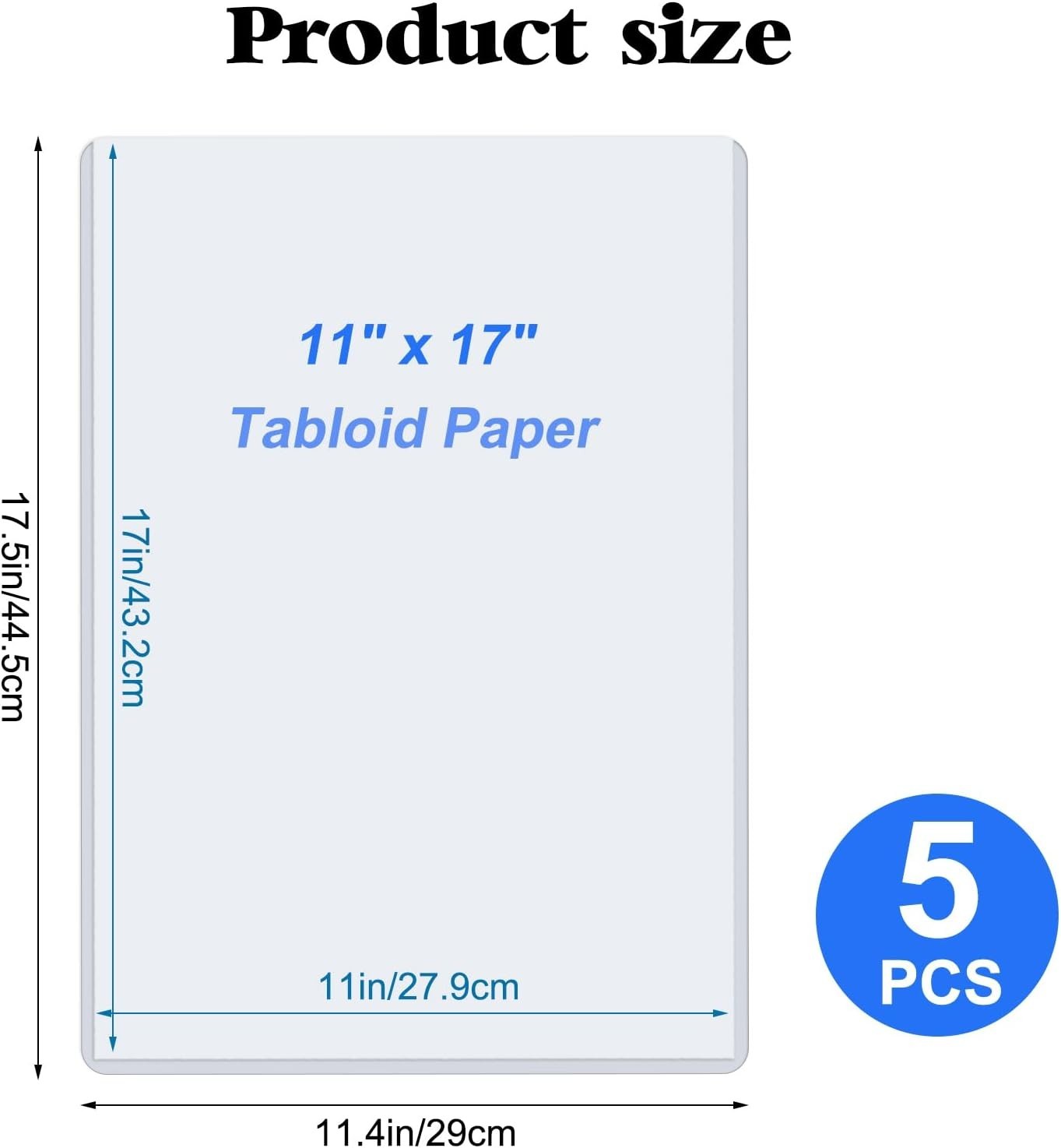 11″ X 17″ Hard Plastic Sheet Protectors, Menu Rigid Print Protectors, Clear Cert