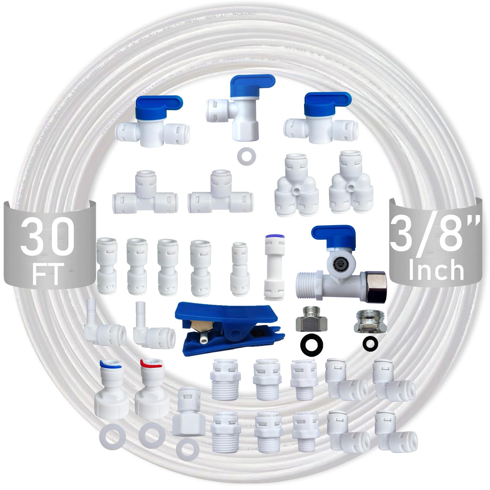NSF Certified 3/8 O.D. Push to Connect Fittings for RO Reverse Osmosis Water …
