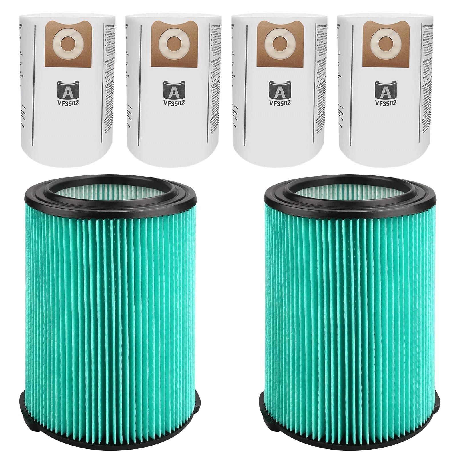 VF6000 Filter for Ridgid 5-20 Gallon Wet Dry Vacuums, 5-Layer HEPA Filter Fit…