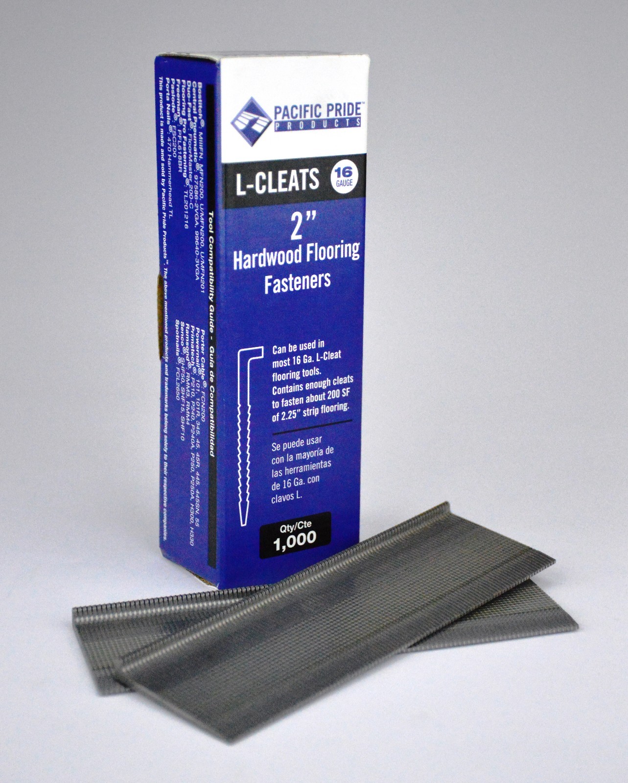 1000 pack, 2″ L-Cleat Hardwood Flooring Nails Fasteners 16 Gauge Ga, Fits most