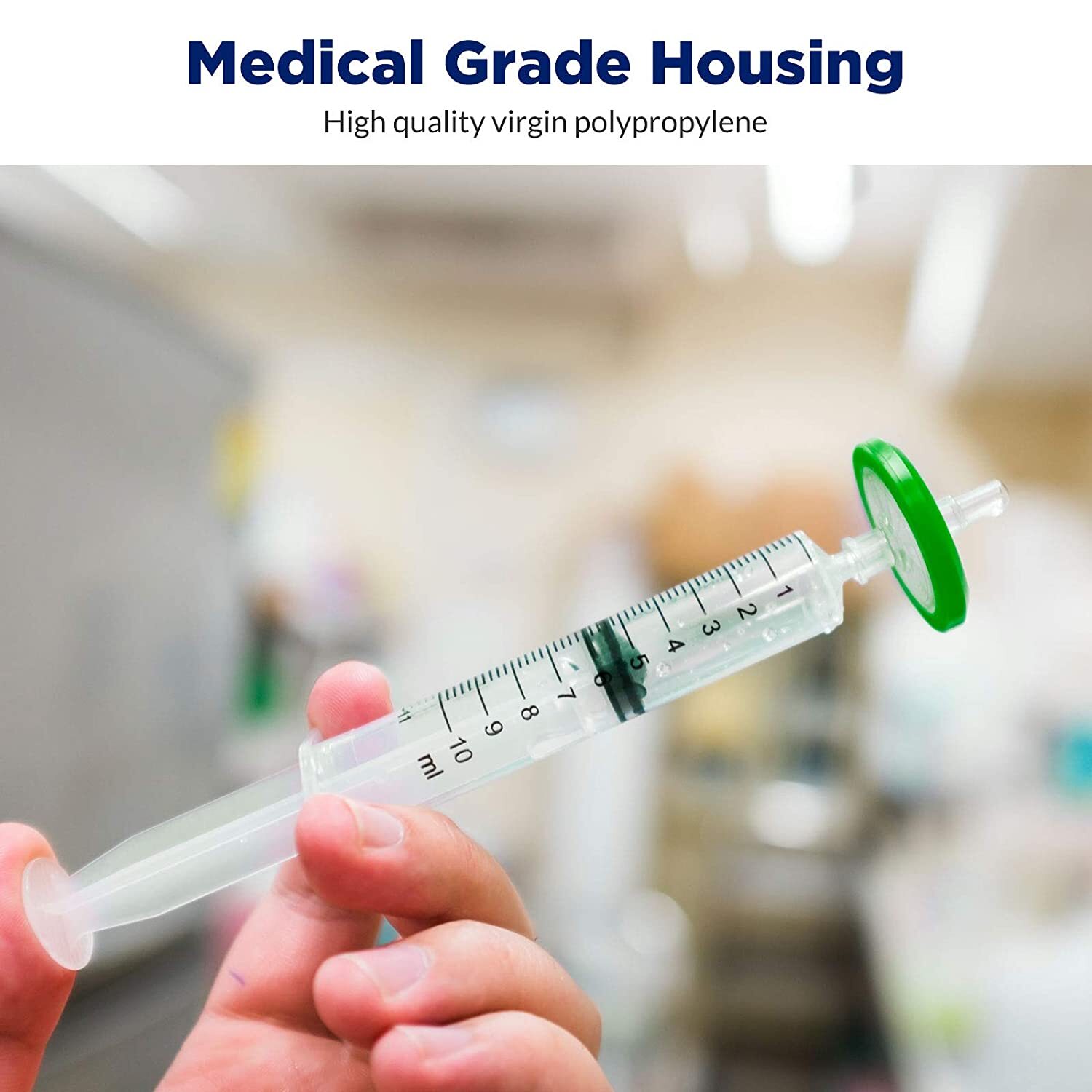 50Pcs PES Membrane Syringe Filter Sterile Lab Hydrophilic 33mm 0.22µm Individual