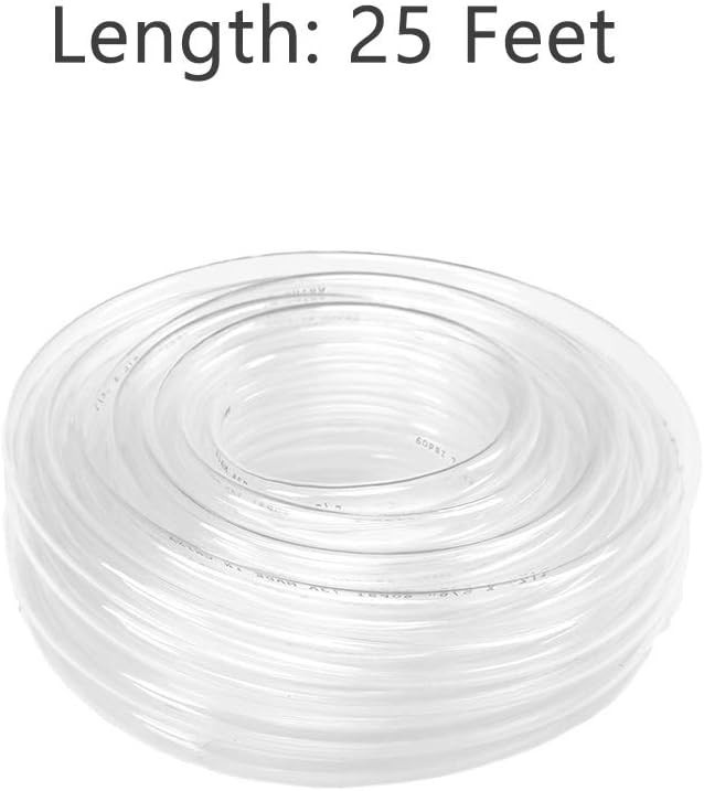Durable Clear PVC Tubing 1/2″ ID – 25ft Flexible Hose for Aquariums & Gardens