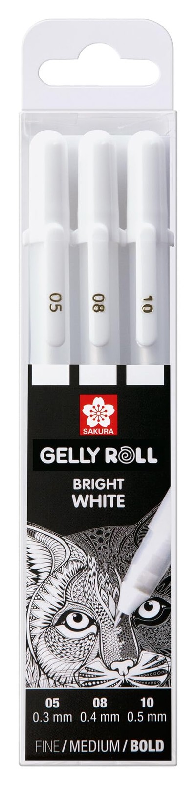 Gelly Roll Basic White Gel Pen Set of 3, Assorted Sizes | Opaque Pens for Hig…