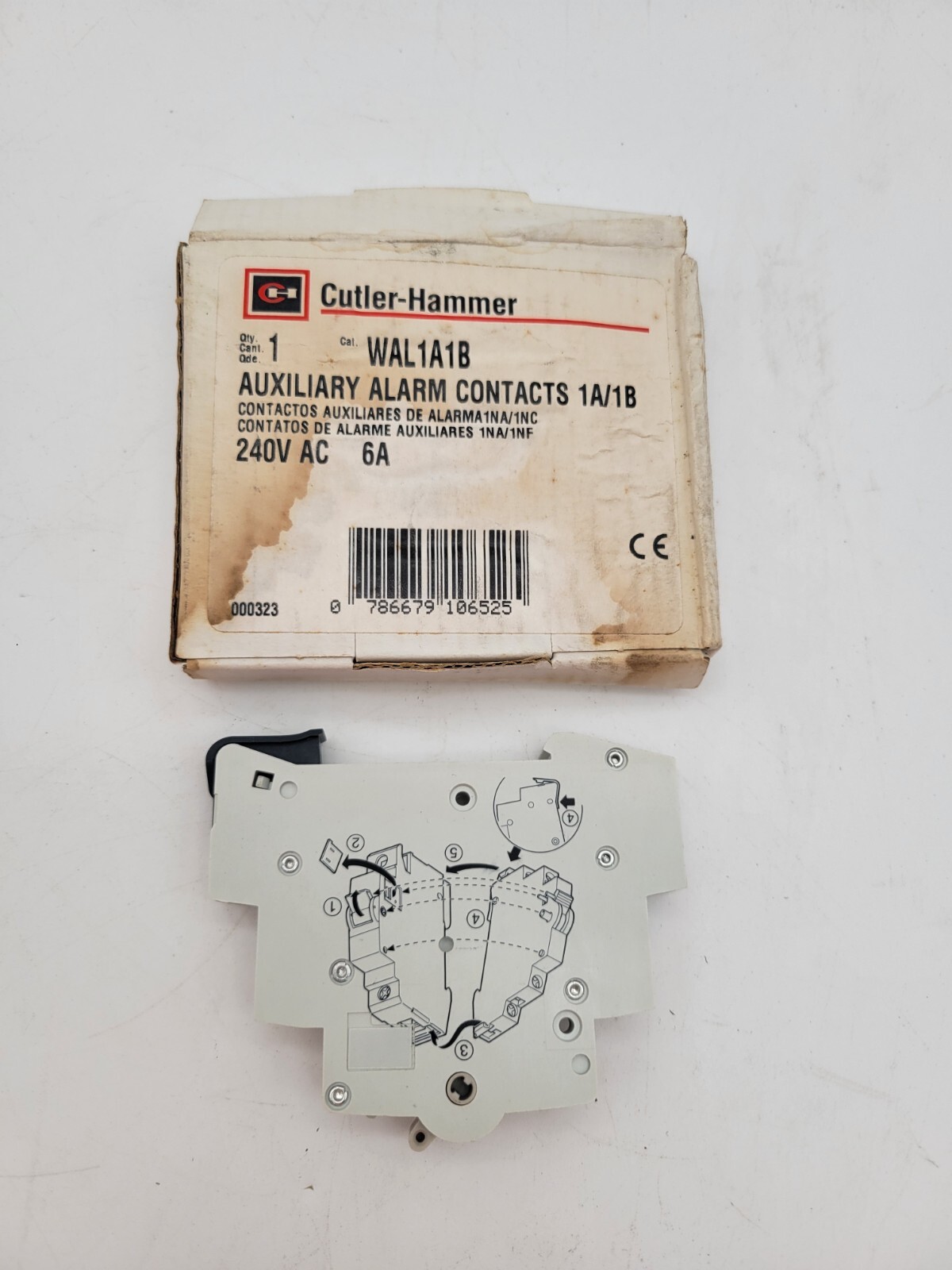 Cutler-Hammer WAL1A1B Auxiliary Alarm Contacts 1A/1B 240 Volt 6 Amp Contactor