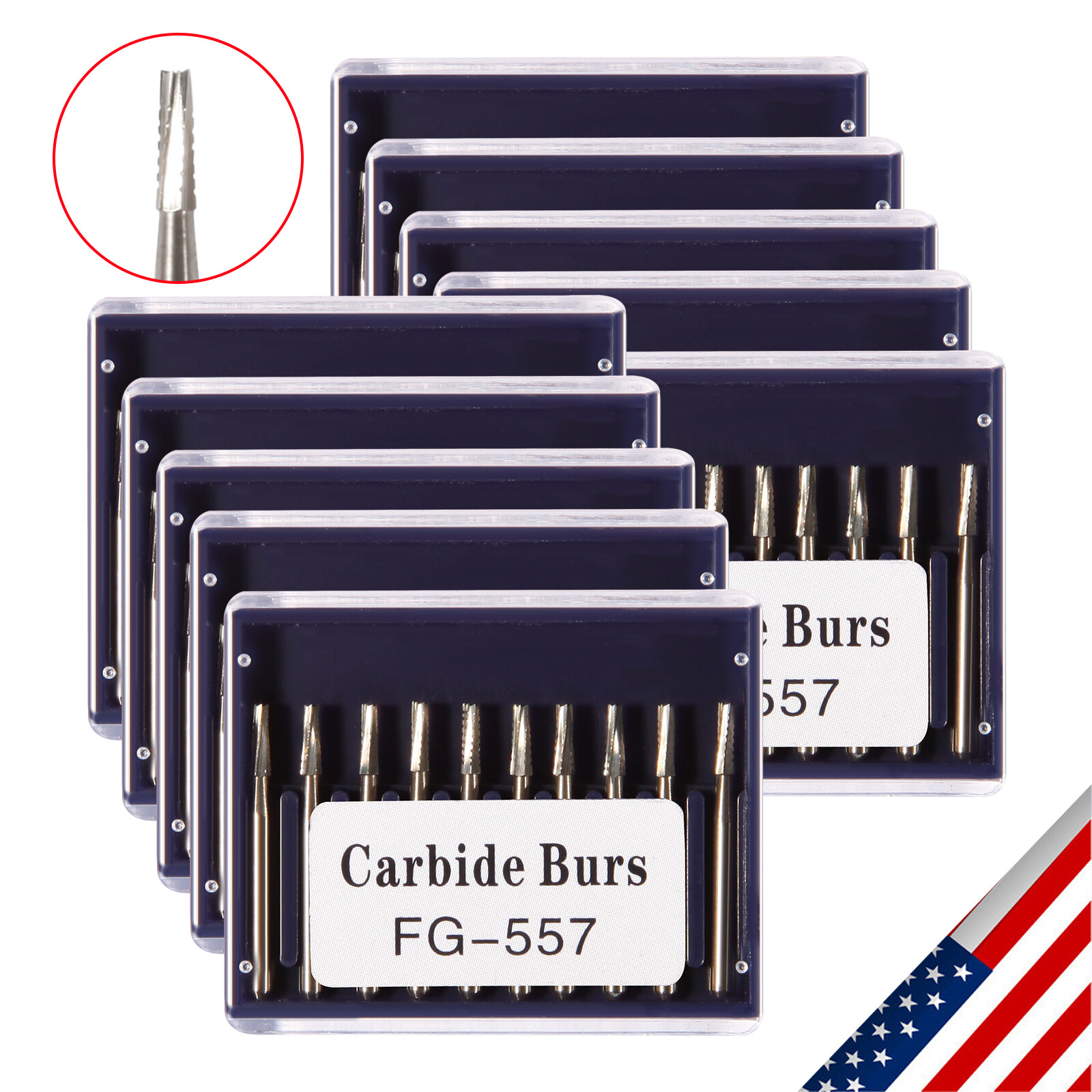 FG 557 Carbide Burs – Friction Grip for High-Speed Handpieces, Type