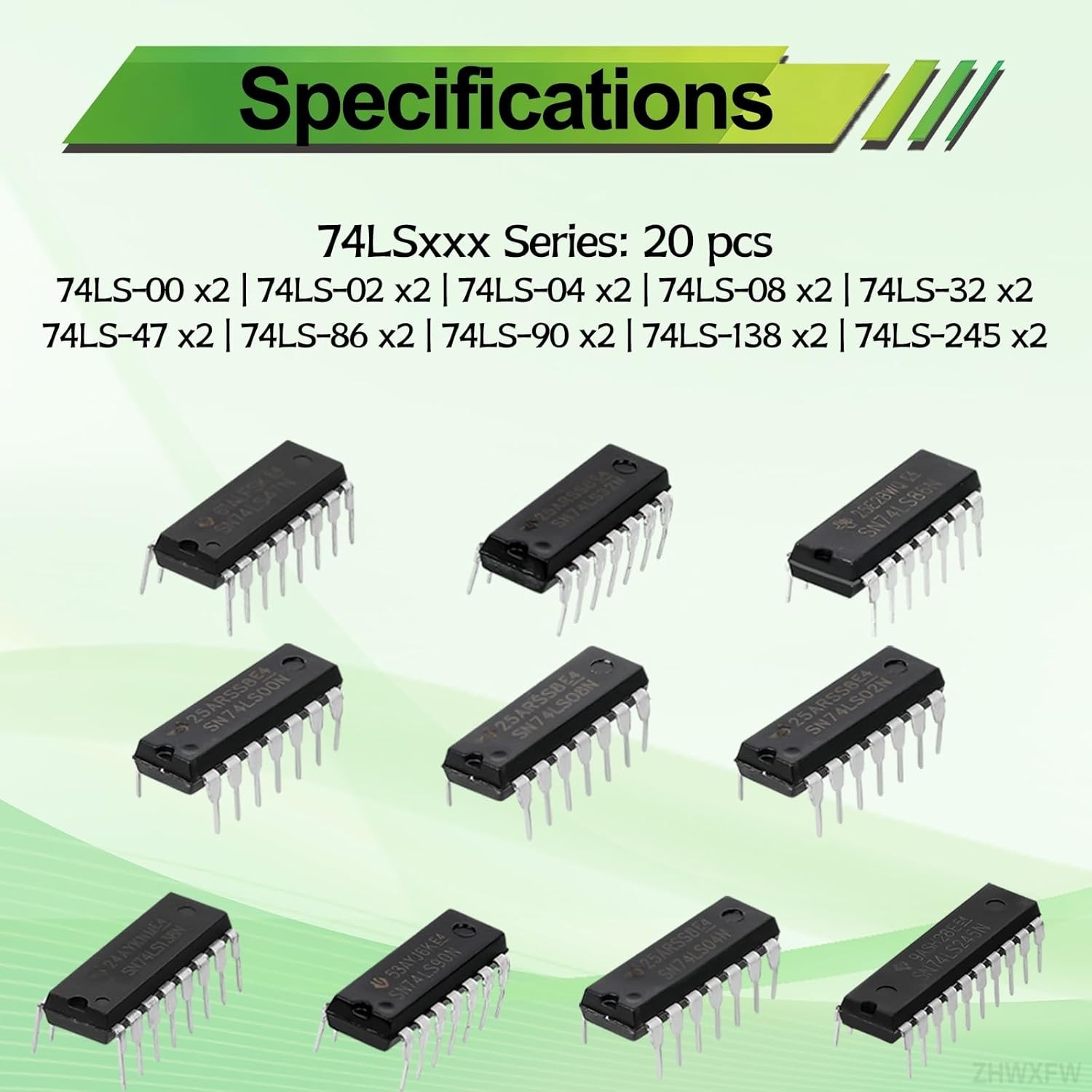 40 Pcs 20 Types 74HC and 74LS Series Low Power Logic IC Assortment Kit DIP TTL C