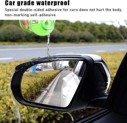2 PCS Black Side Mirror Rain Guards, Waterproof Visor Eyebrow for Color: Black