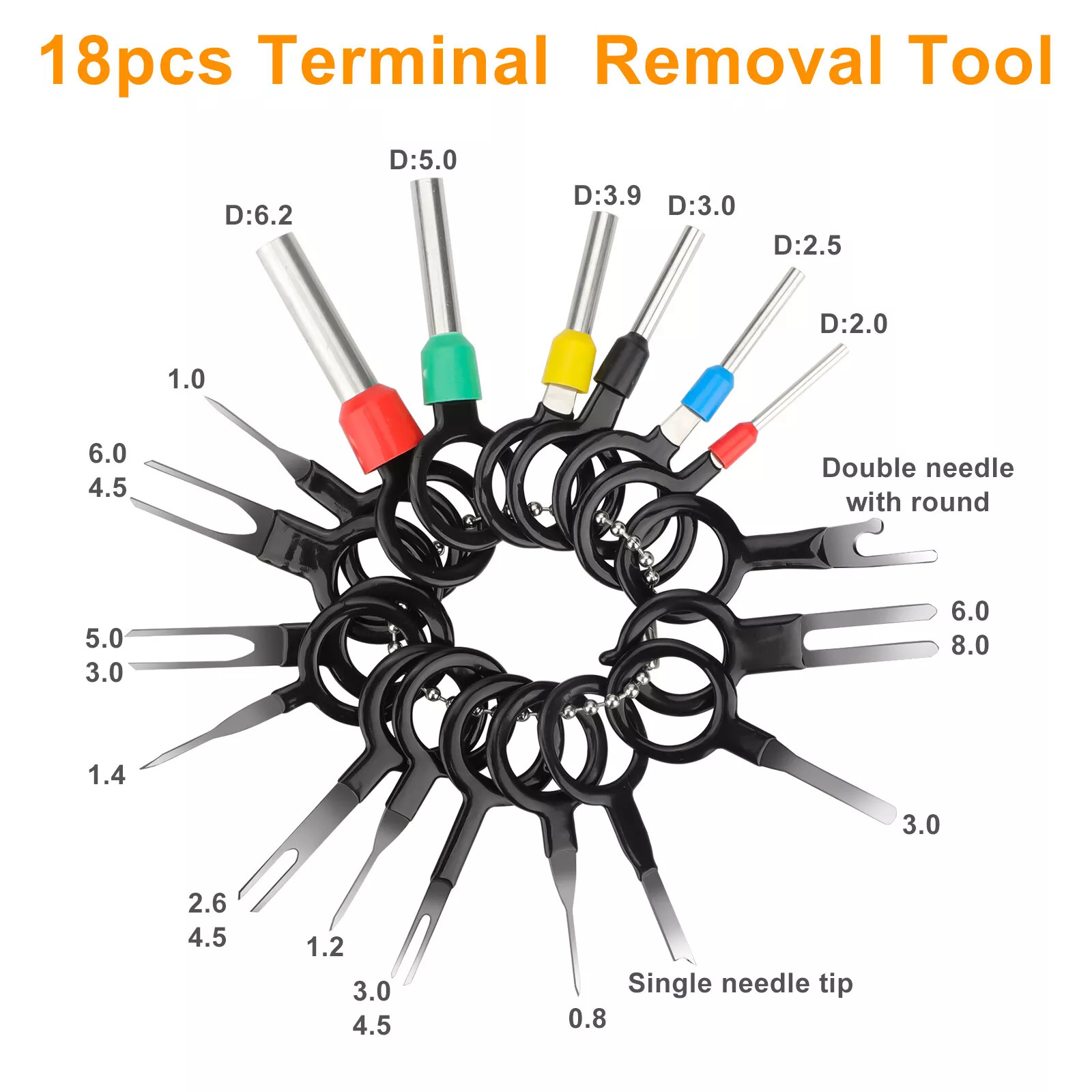 739Pcs Automotive Electrical Connector Pins Kit Terminal Removal Tool Wire Seals