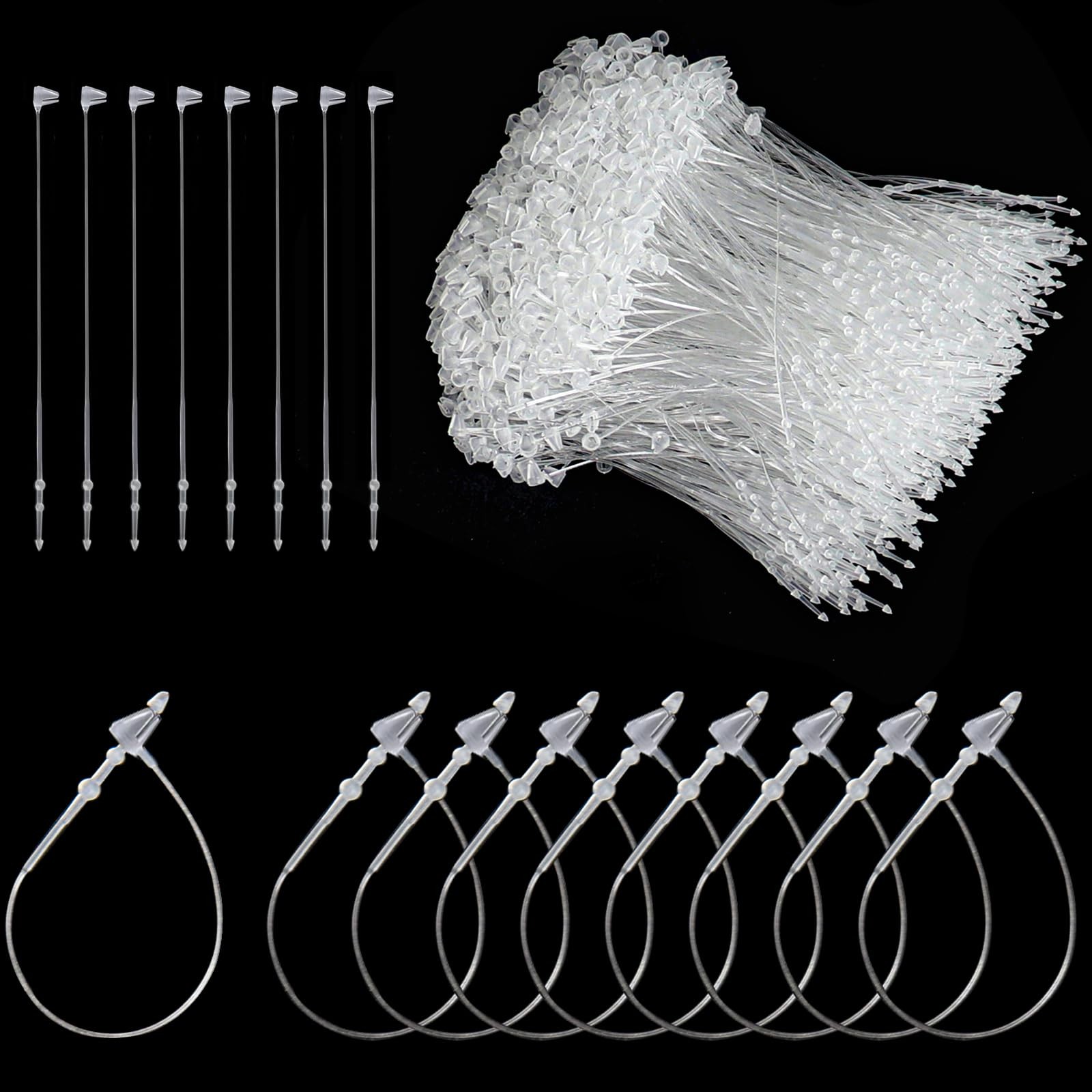 1000 Pcs 3 Inch Hang Prices Tag Fasteners Plastic Fasteners,Clear Snap Lock P…