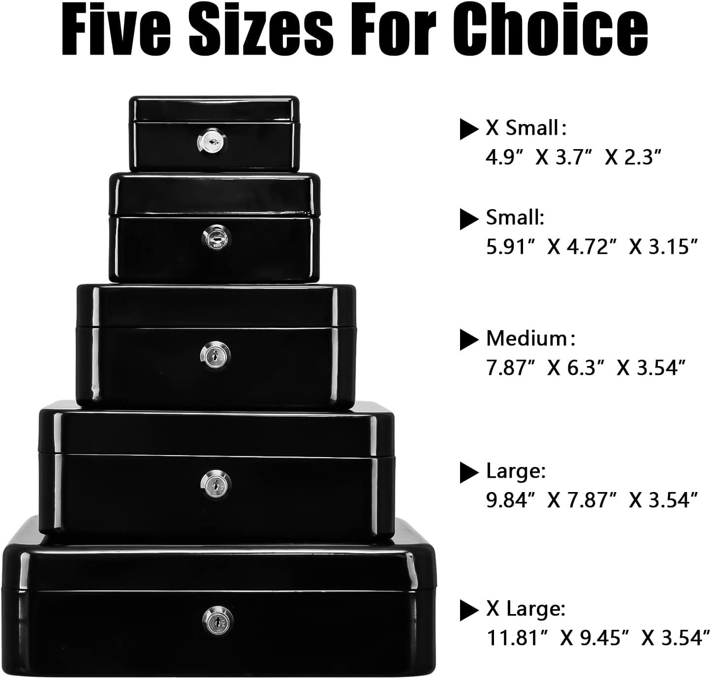Water-Resistant Cash Lock Box with Key & Handle – Compact 5.91″ x 4.72″ x 3.15″
