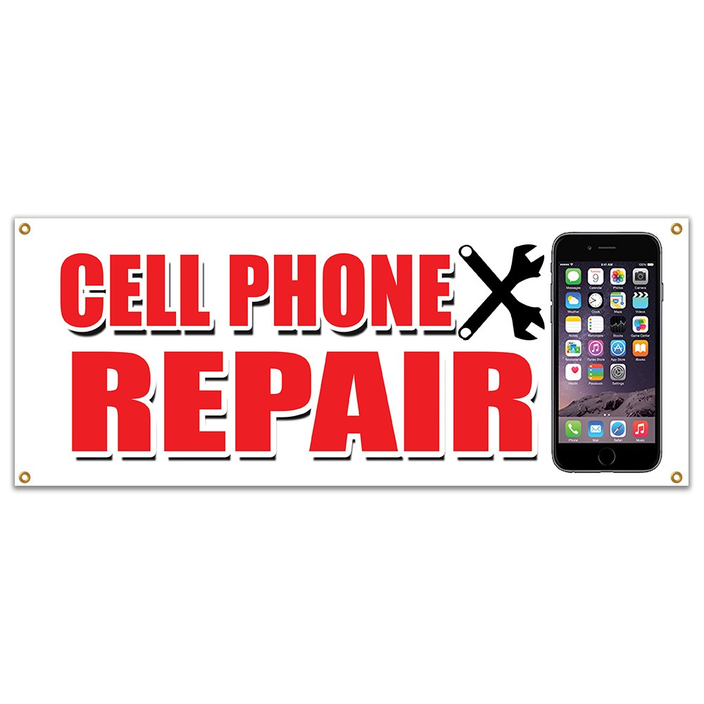 CELL PHONE REPAIR BANNER SIGN apple lg htc samsung all brands iphone