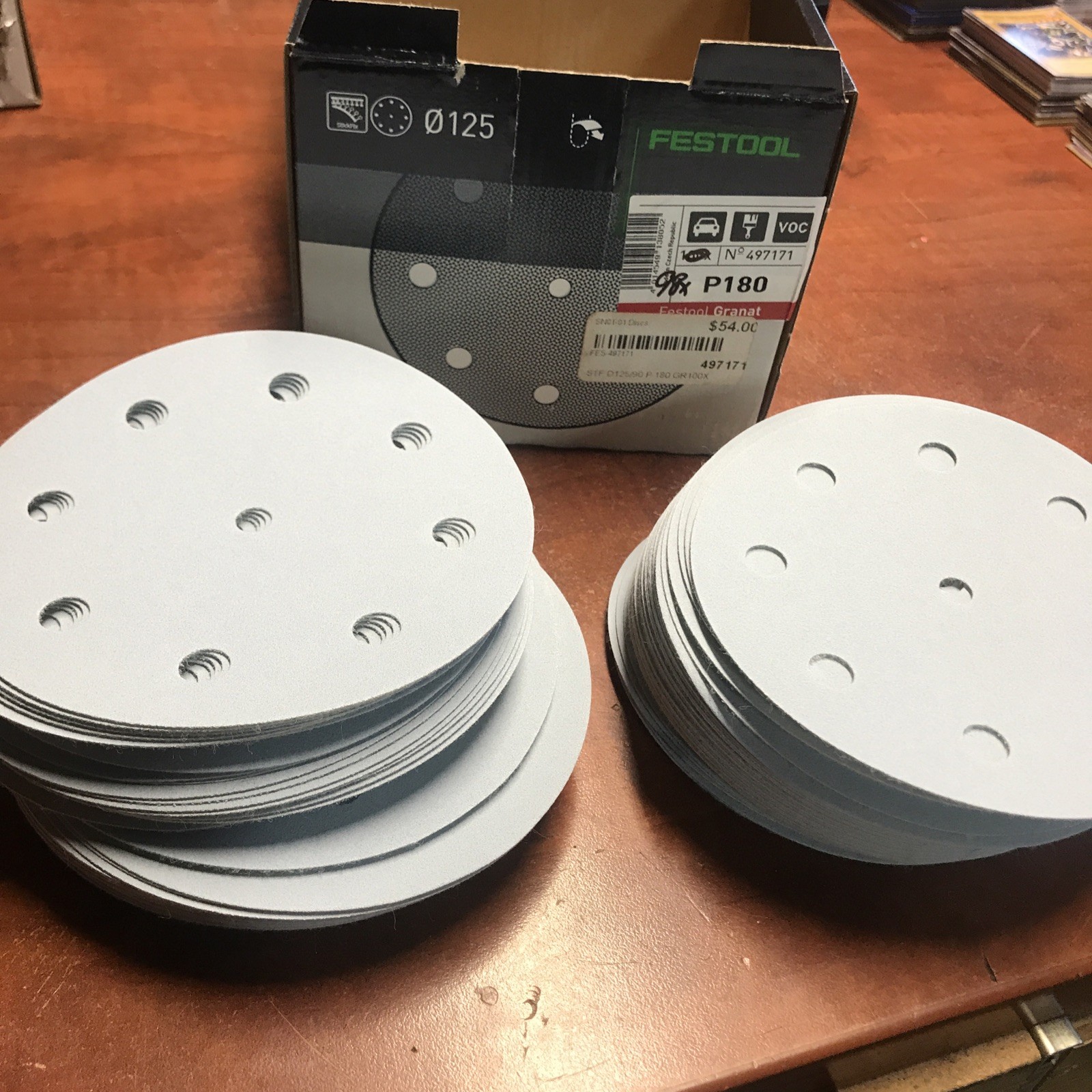 Box Of 98 Disc’s Festool 497171, Abrasives Granat D125mm 5 Inch P180 Grit
