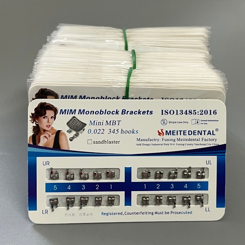 20 Sets Dental Metal Brackets MIM Monoblock Mini MBT 022 345 hooks Mesh Base