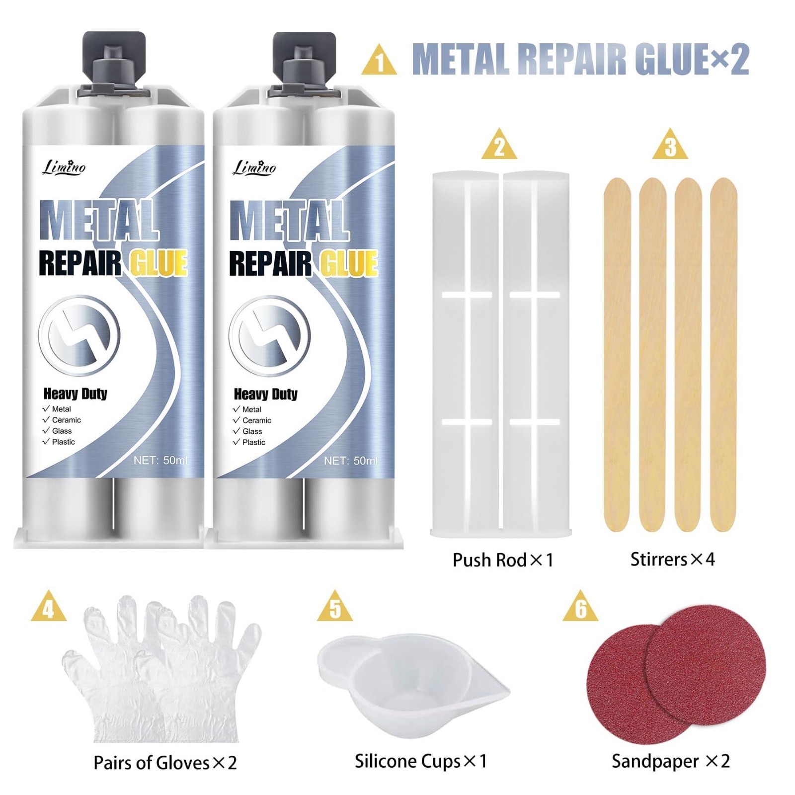 2 Part Metal Welding Epoxy Glue 3.5oz – Heavy Duty Steel Plastic Repair Bond Set