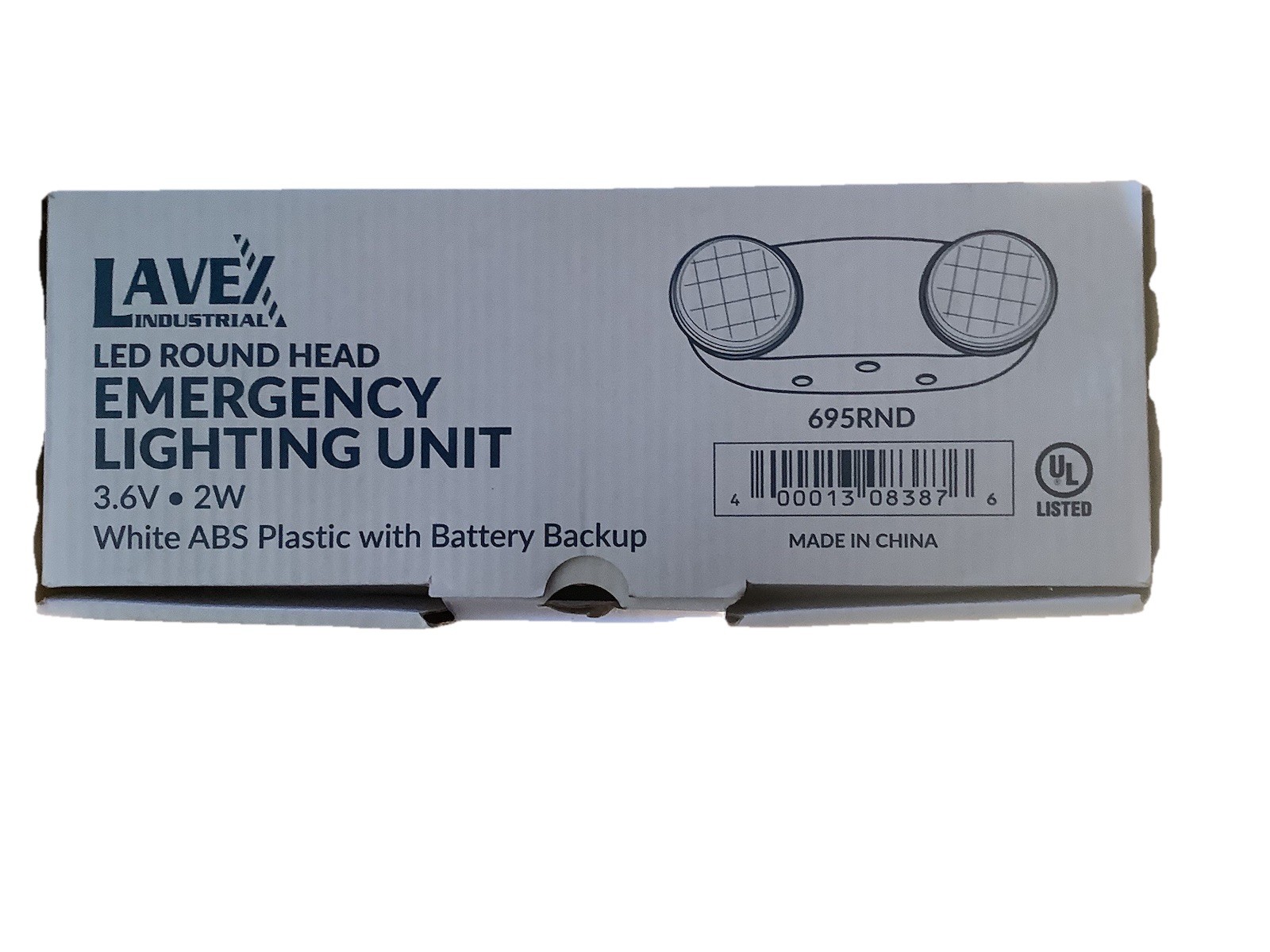 Lavex Industrial LED Round Head Emergency Lighting Unit 695RND