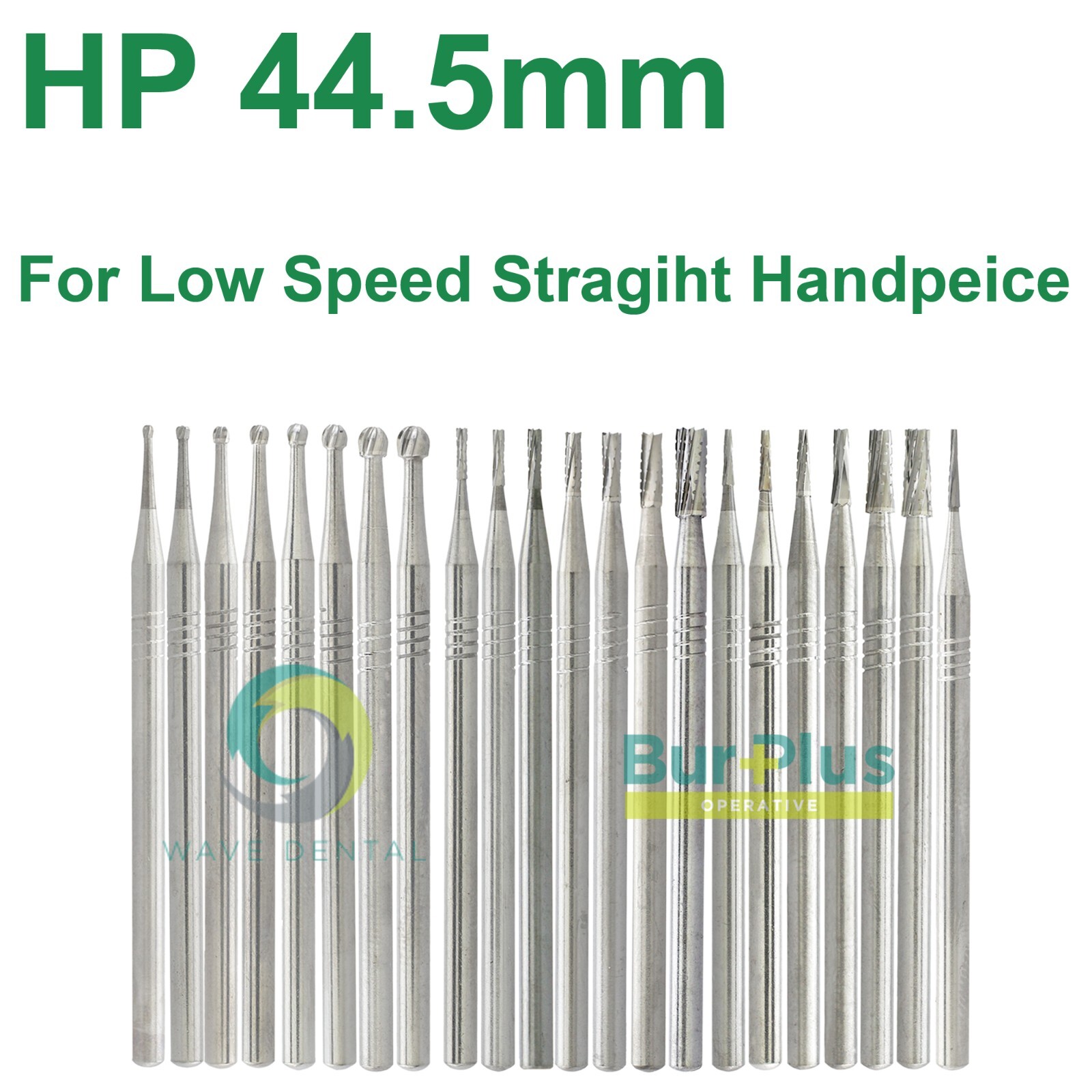 WAVE Dental Latch Carbide Burs Round RA Slow Speed Straight Handpiece Bur 44.5mm