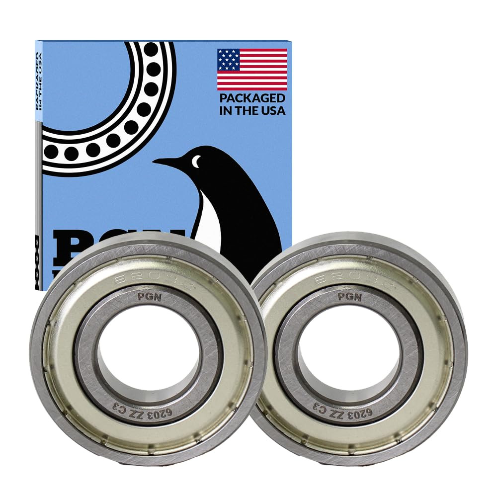 2 Pack 6203-ZZ Chrome Steel Sealed Ball Bearing 17x40x12mm Metal Shield