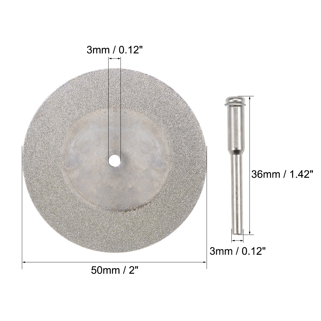 10Pcs 50mm Diamond Cutting Wheels Cut Off Wheel with 2Pcs Mandrels New